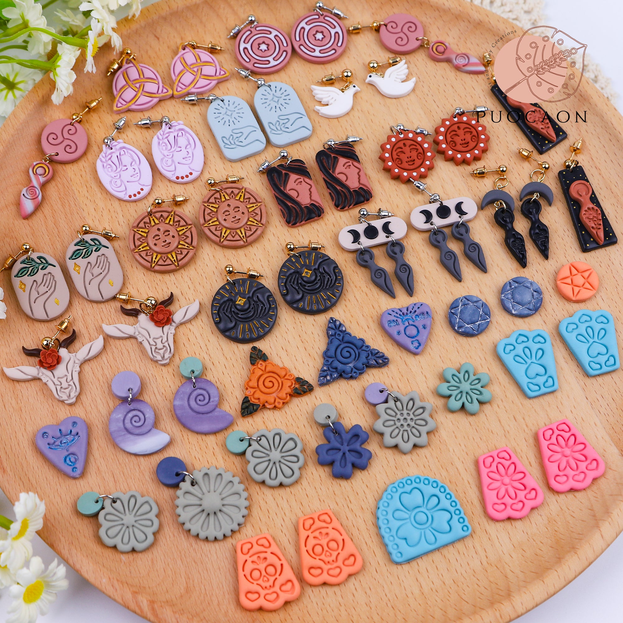 Puocaon Boho Polymer Clay Cutters 6 Pcs Clay Cutters for Earrings Making