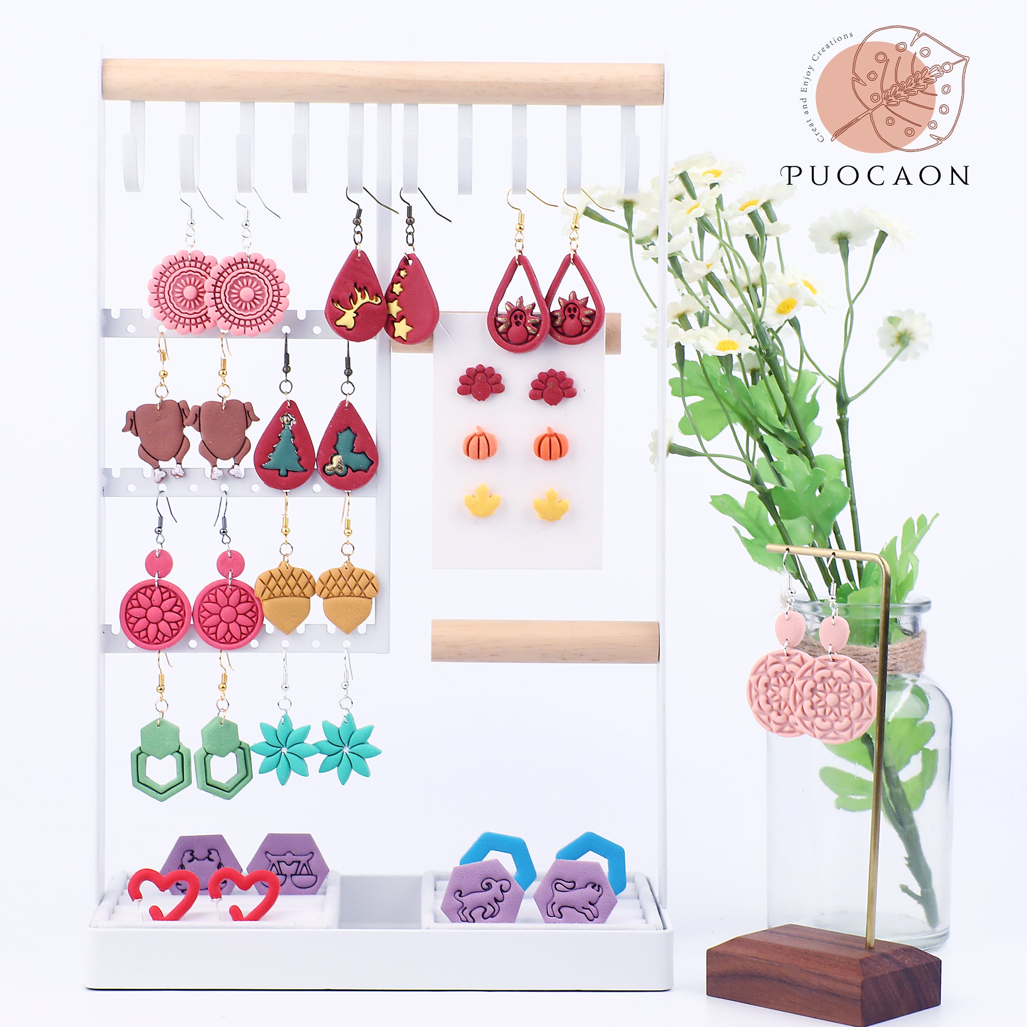 Puocaon Hook Polymer Clay Cutters 16 Pcs