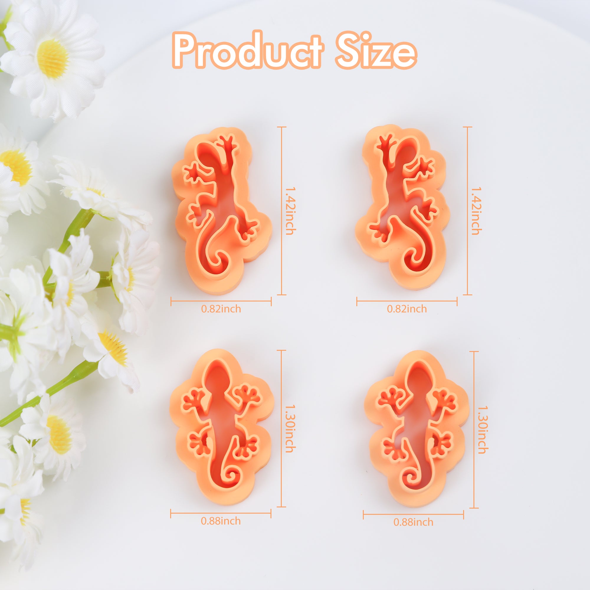 Puocaon Gecko Polymer Clay Cutters 4 Pcs