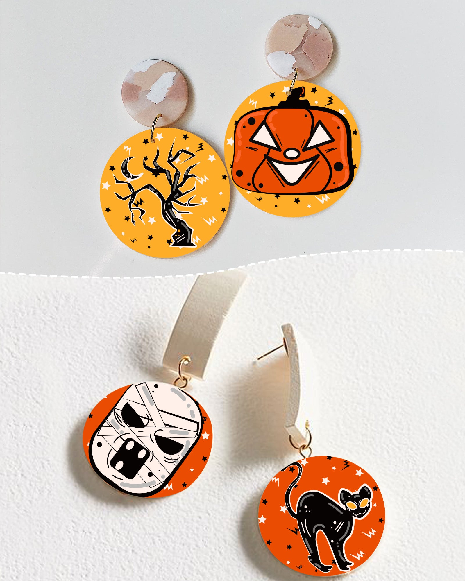 Puocaon Halloween Clay Transfer Paper - 3 Design 15 Pcs