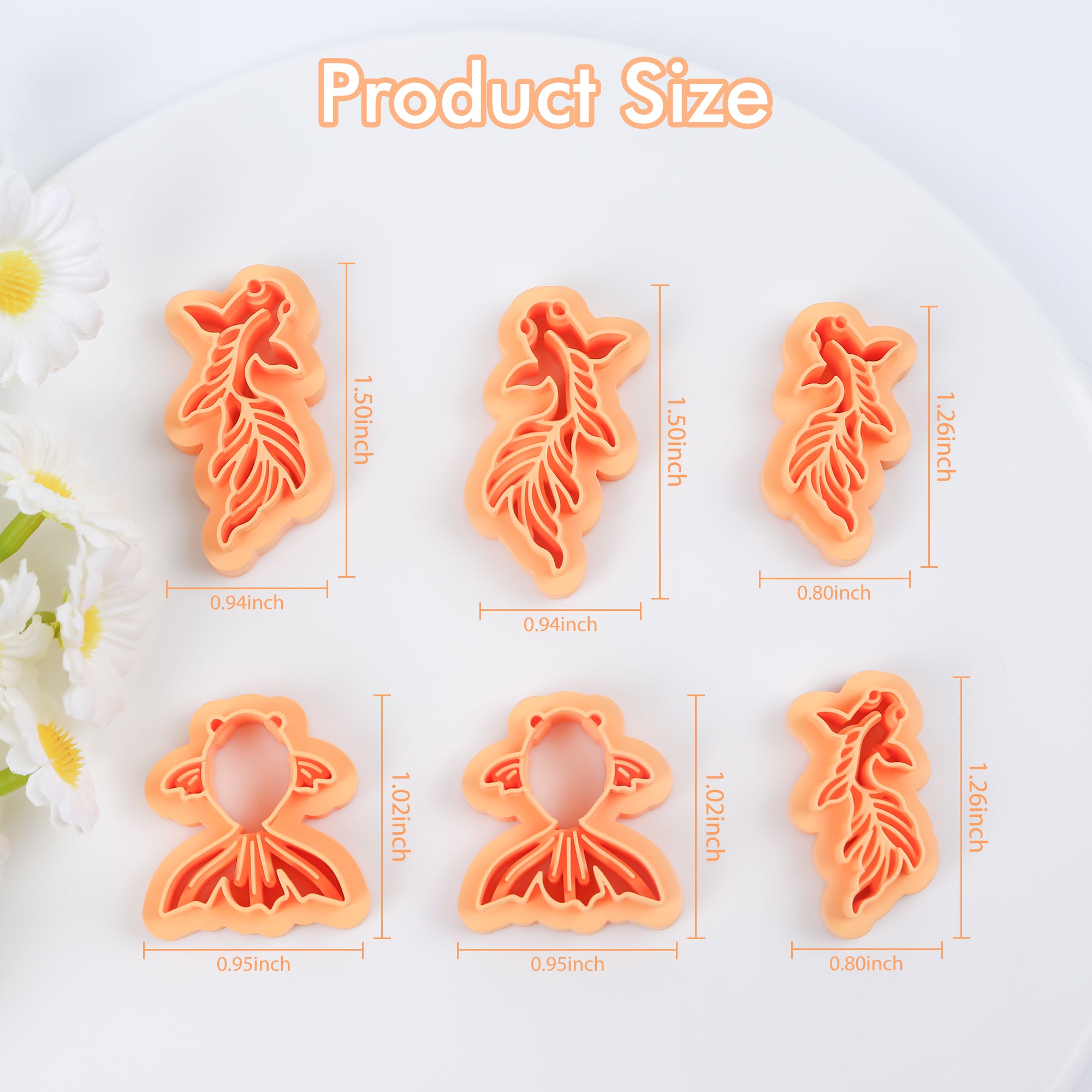 Puocaon Goldfish Polymer Clay Cutters 6 Pcs
