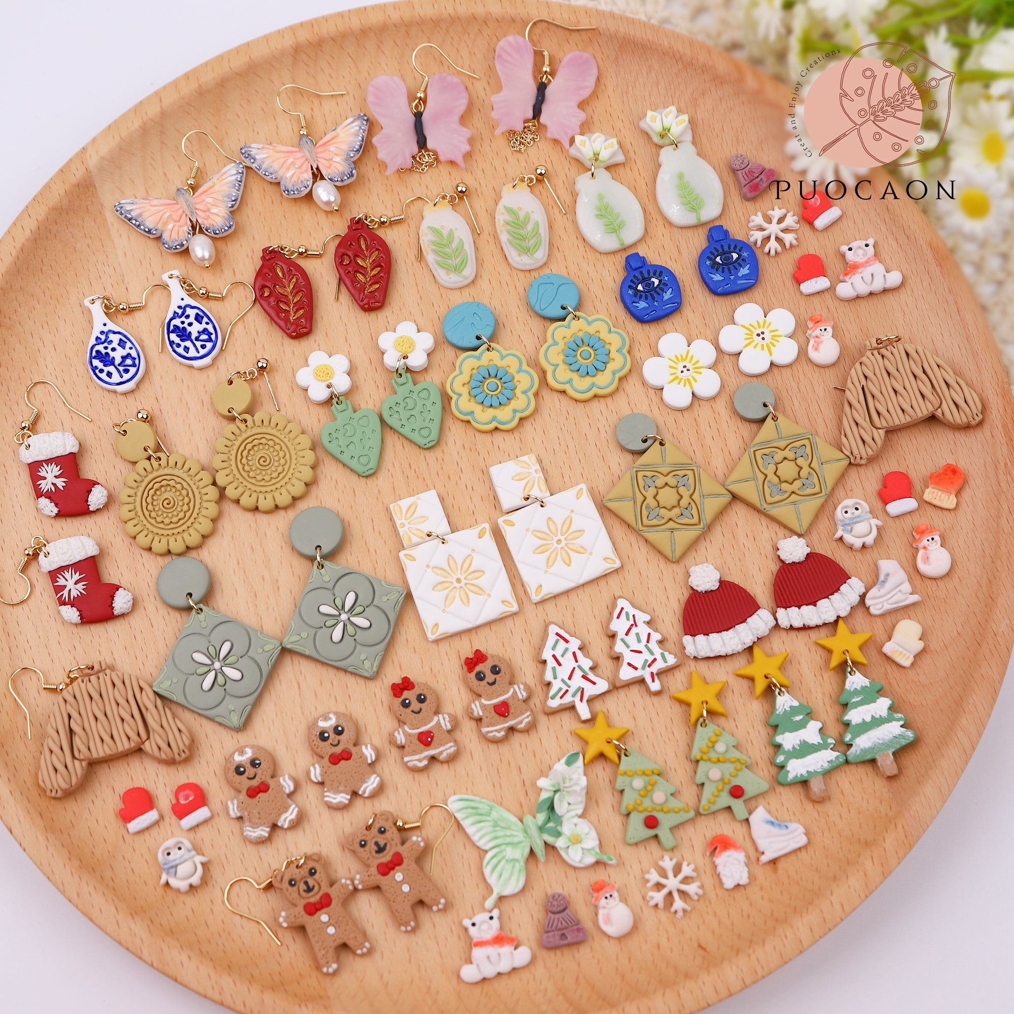 Puocaon Classic Geometric Clay Earring Cutters 21 Pcs