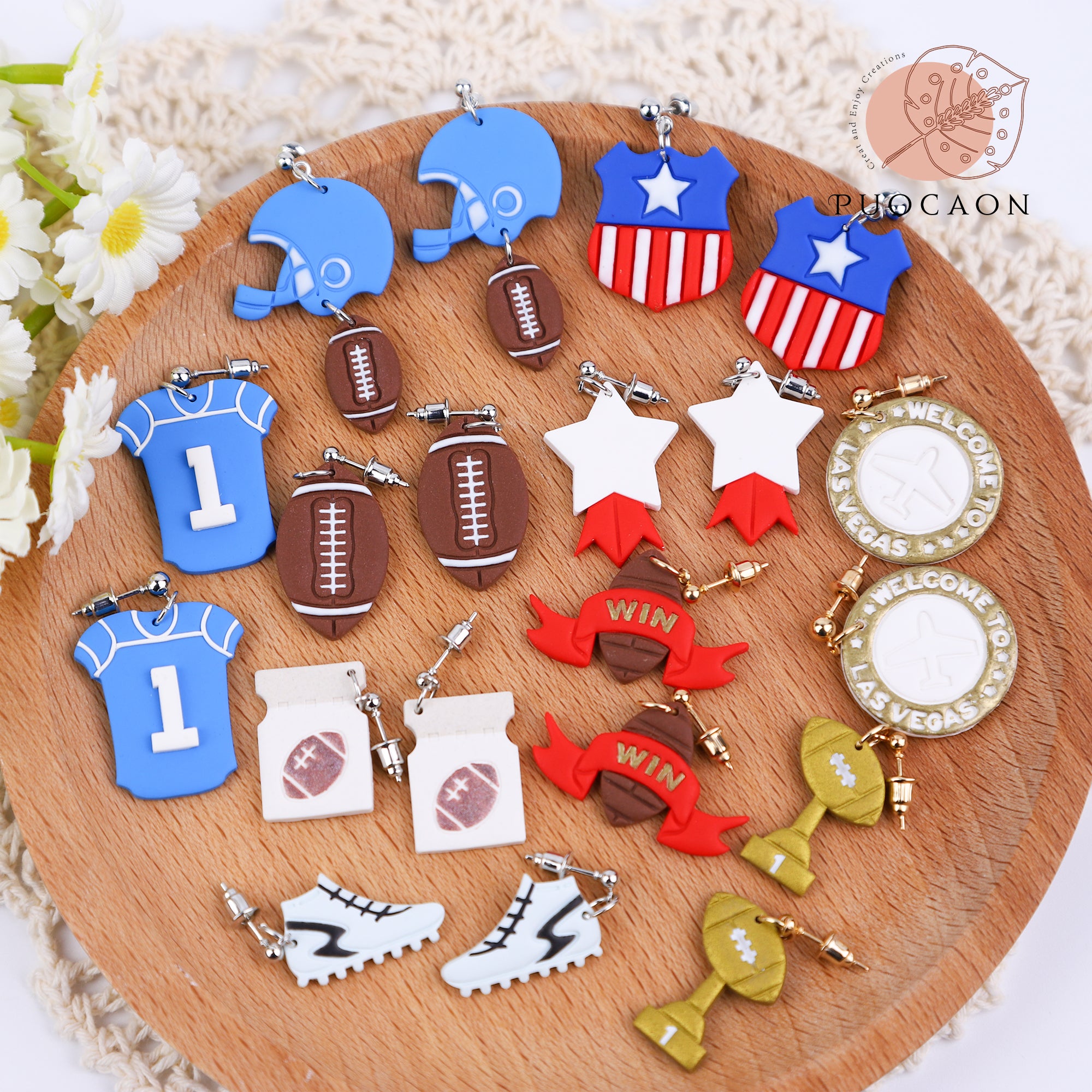 Puocaon Football Polymer Clay Cutters 19 Pcs