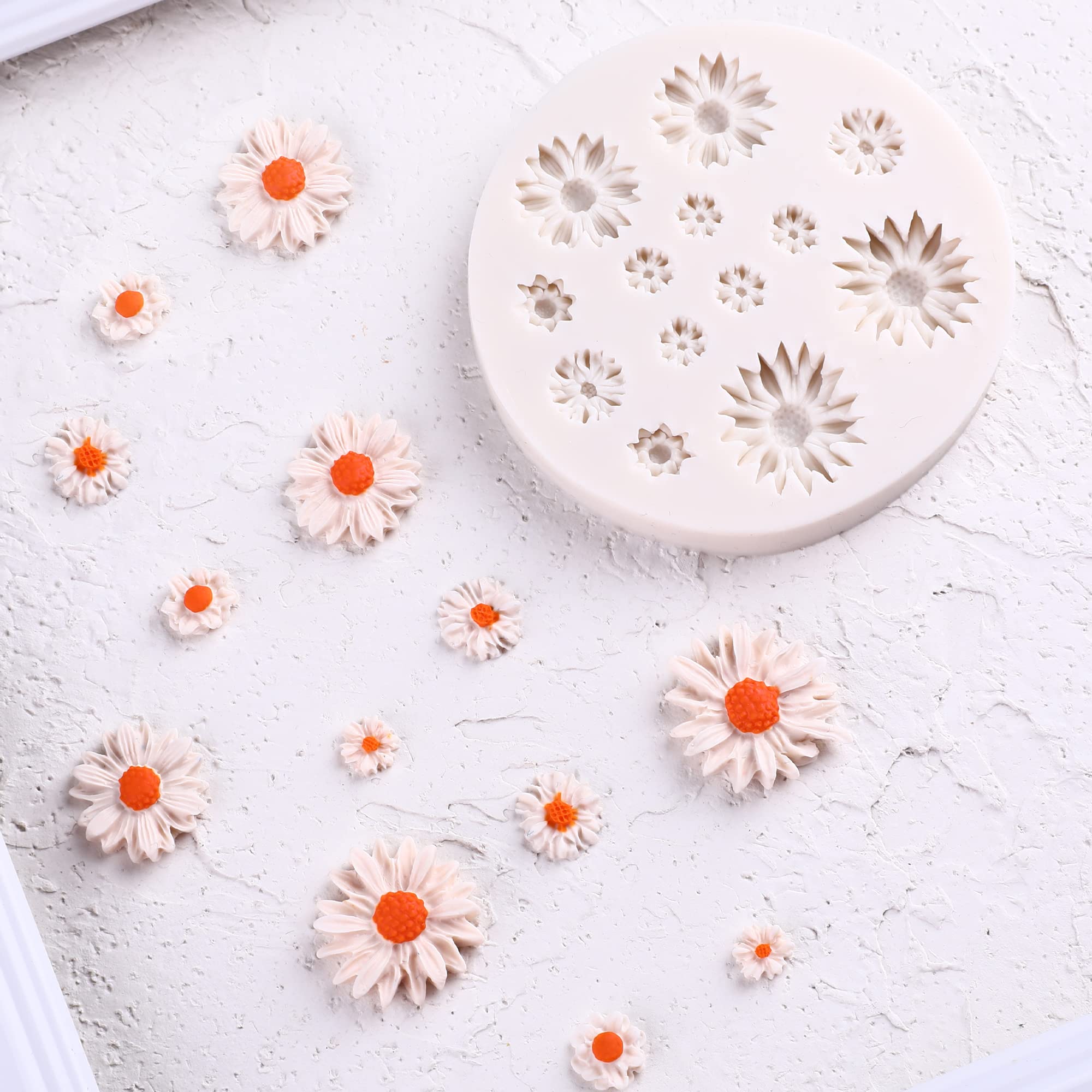Puocaon Daisy  Flower Polymer Clay Molds 3 Pcs