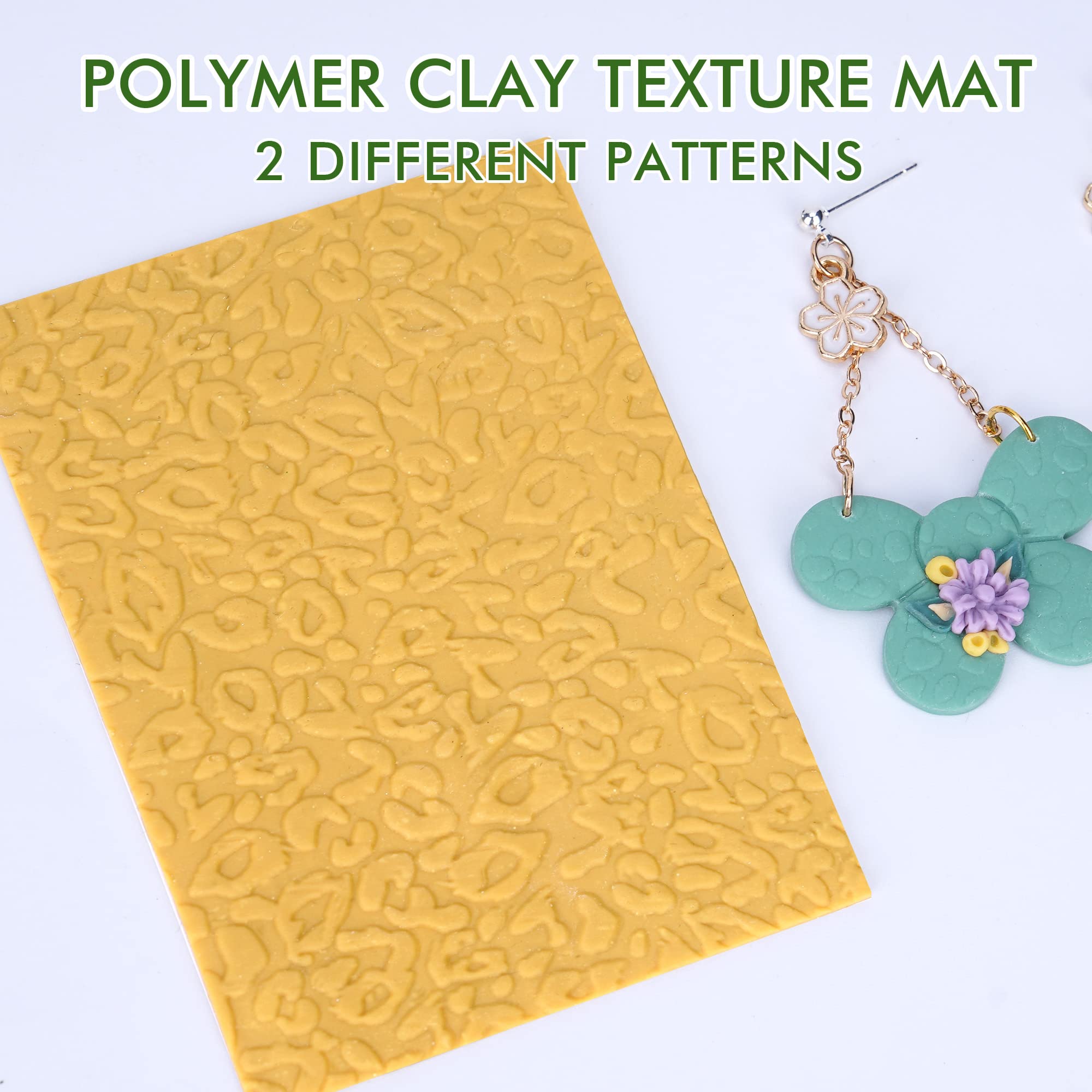 Puocaon Texture Sheets for Polymer Clay Making Brindled Pattern 2 Pcs