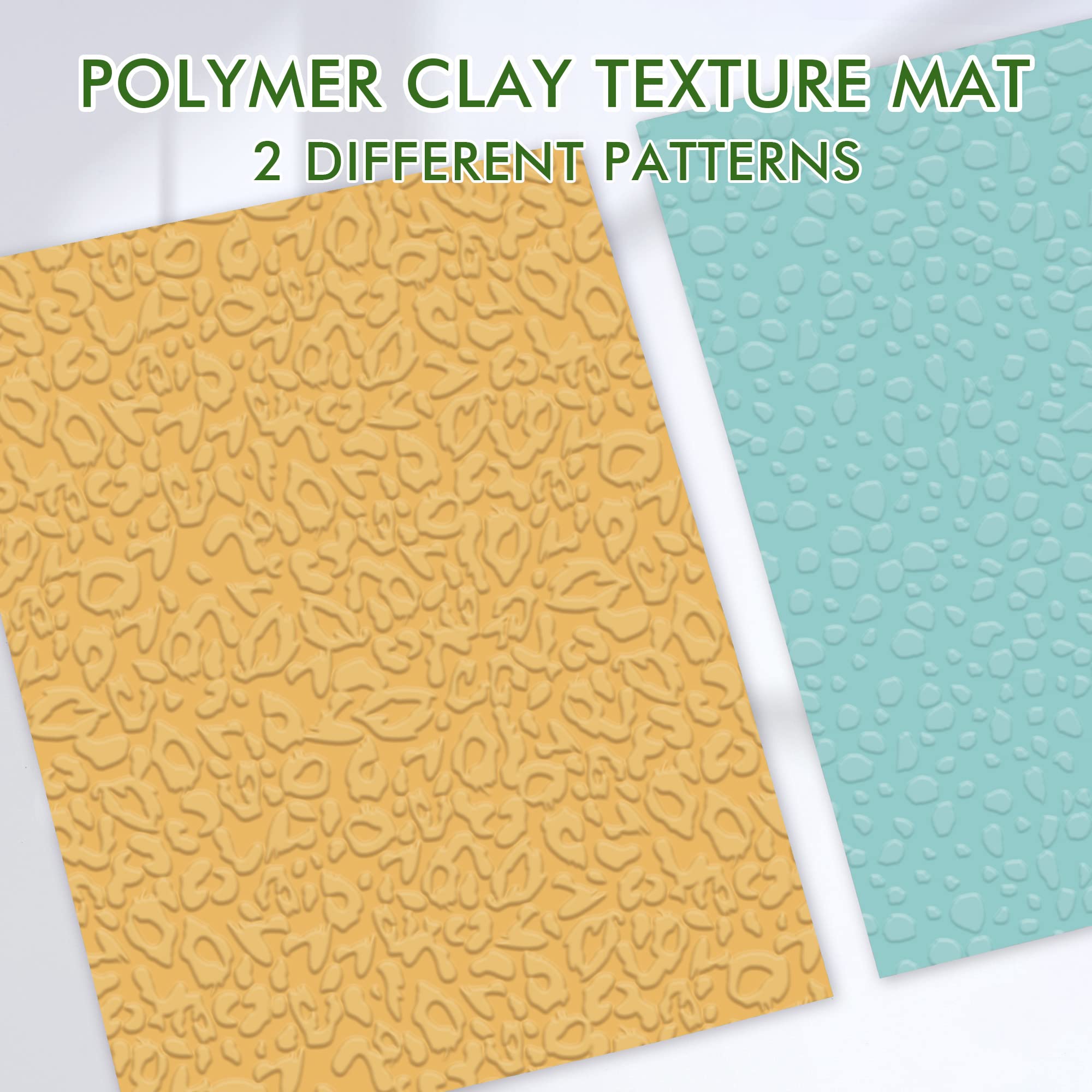 Puocaon Texture Sheets for Polymer Clay Making Brindled Pattern 2 Pcs