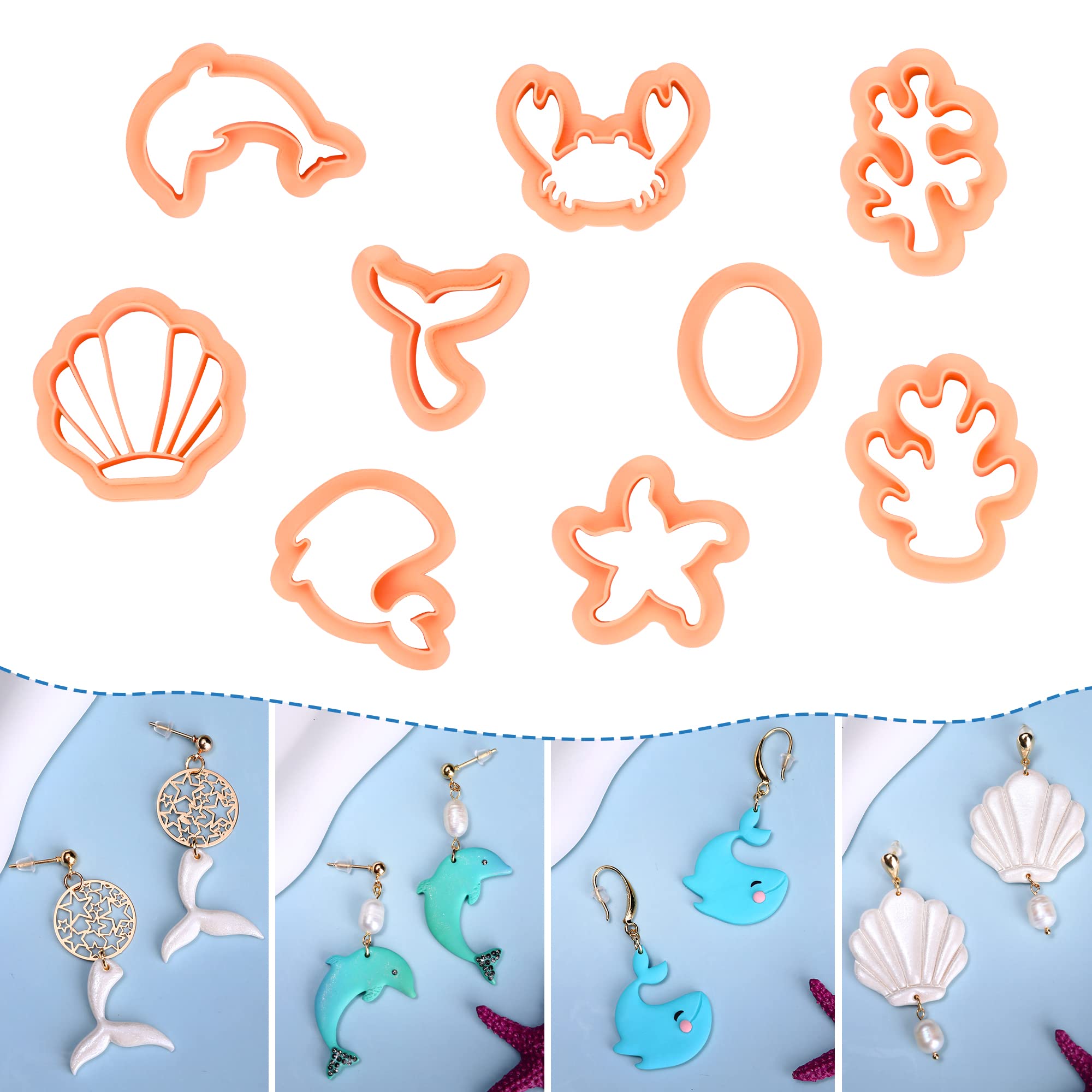 21PCS Polymer Clay Cutters Set Earring Jewelry Cutting Mold Tool