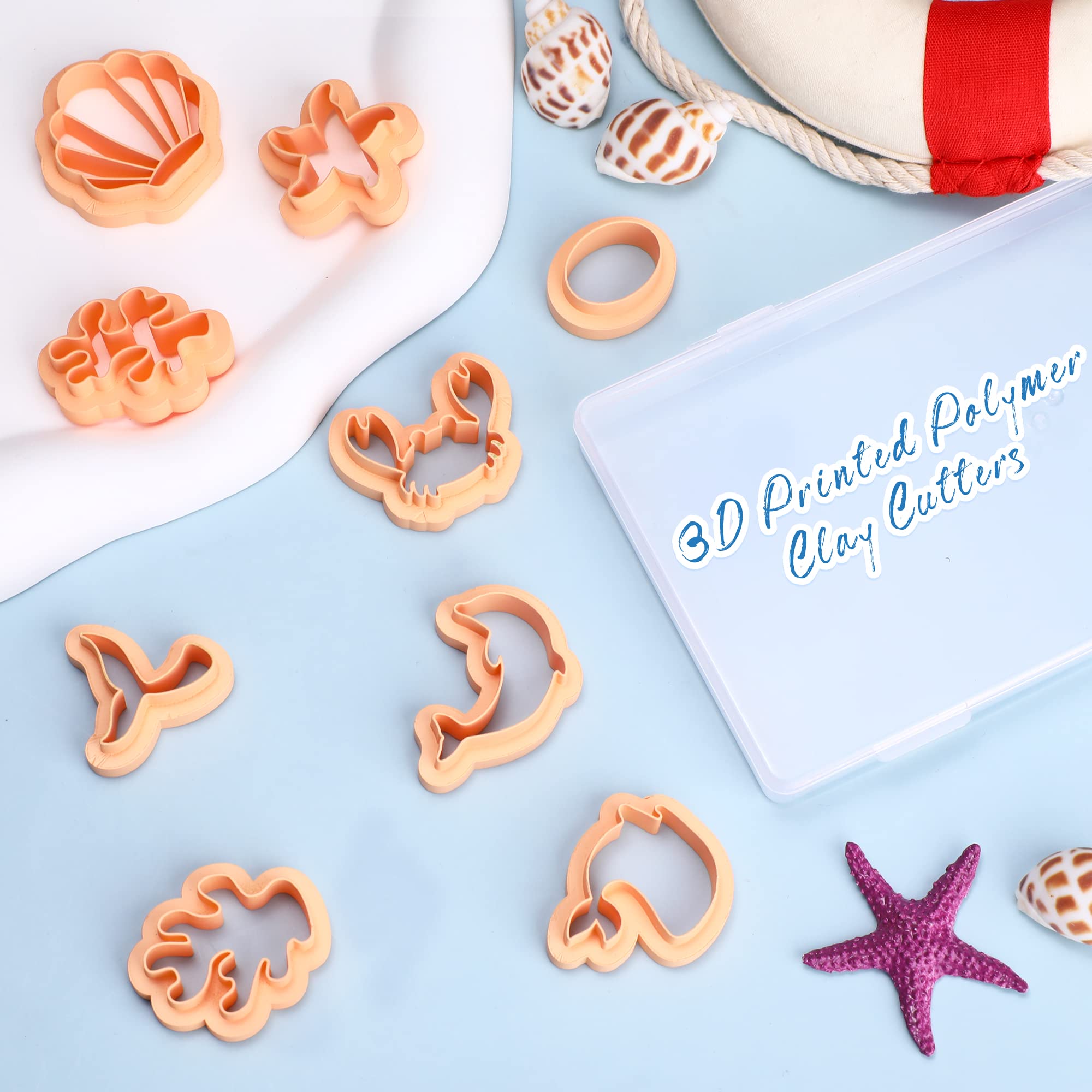Puocaon Polymer Clay Cutters Ocean Life 9 Shapes
