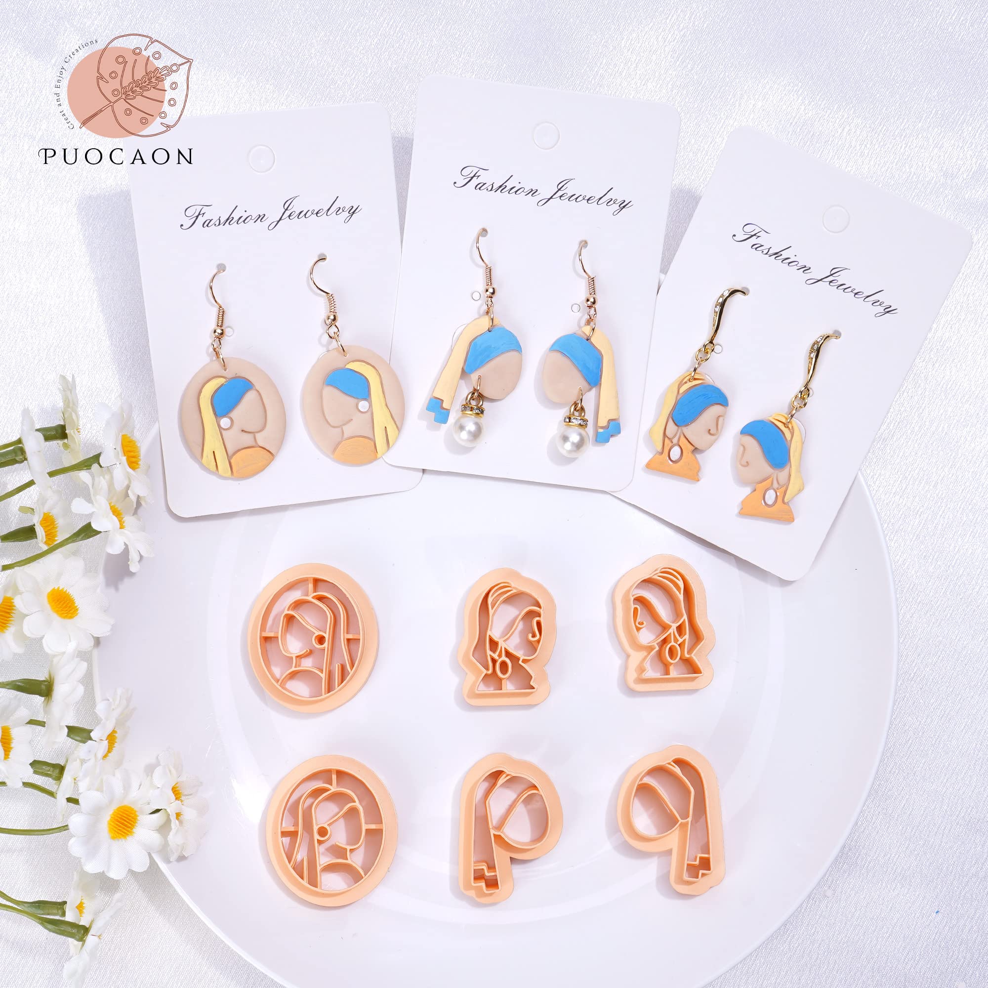 Puocaon Clay Earring Cutters Girl Pearl Earring