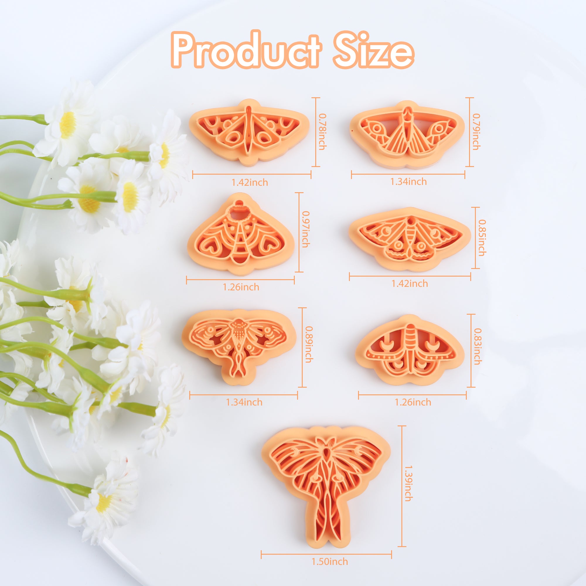 Puocaon Moth Polymer Clay Cutters 7 Pcs