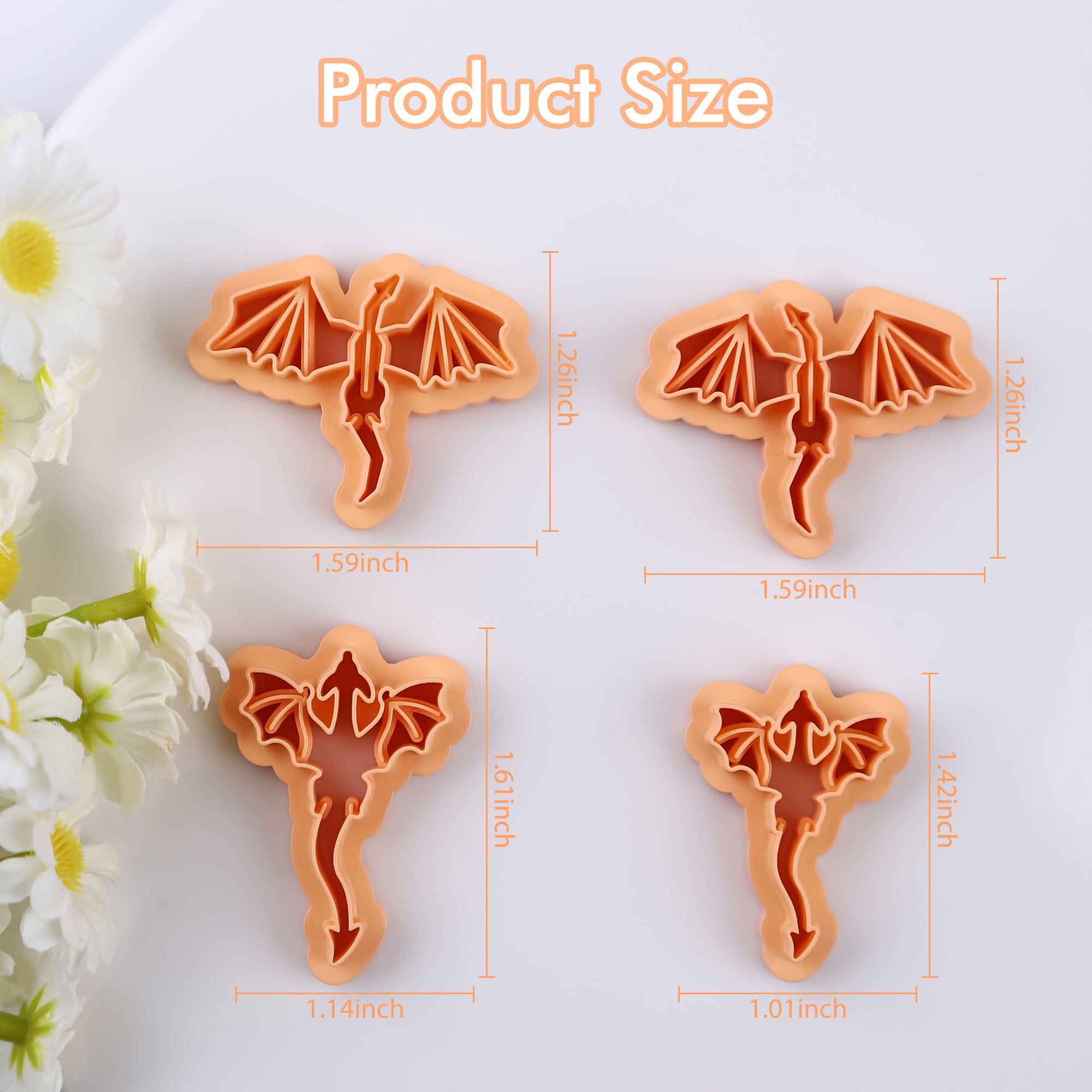 Puocaon Dragon Polymer Clay Cutters - 4 Pcs