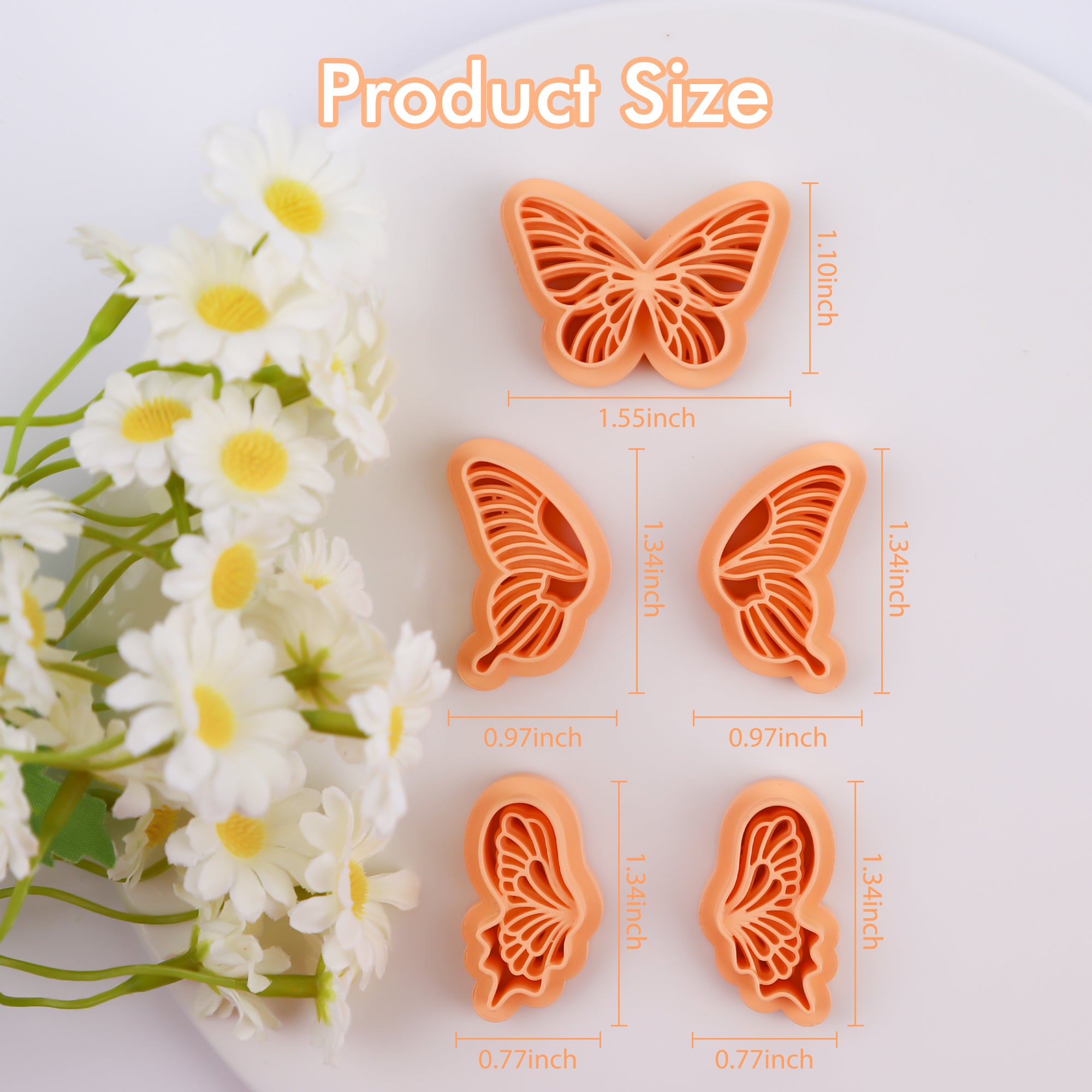 Puocaon Monarch Butterfly Clay Cutters 5 Pcs