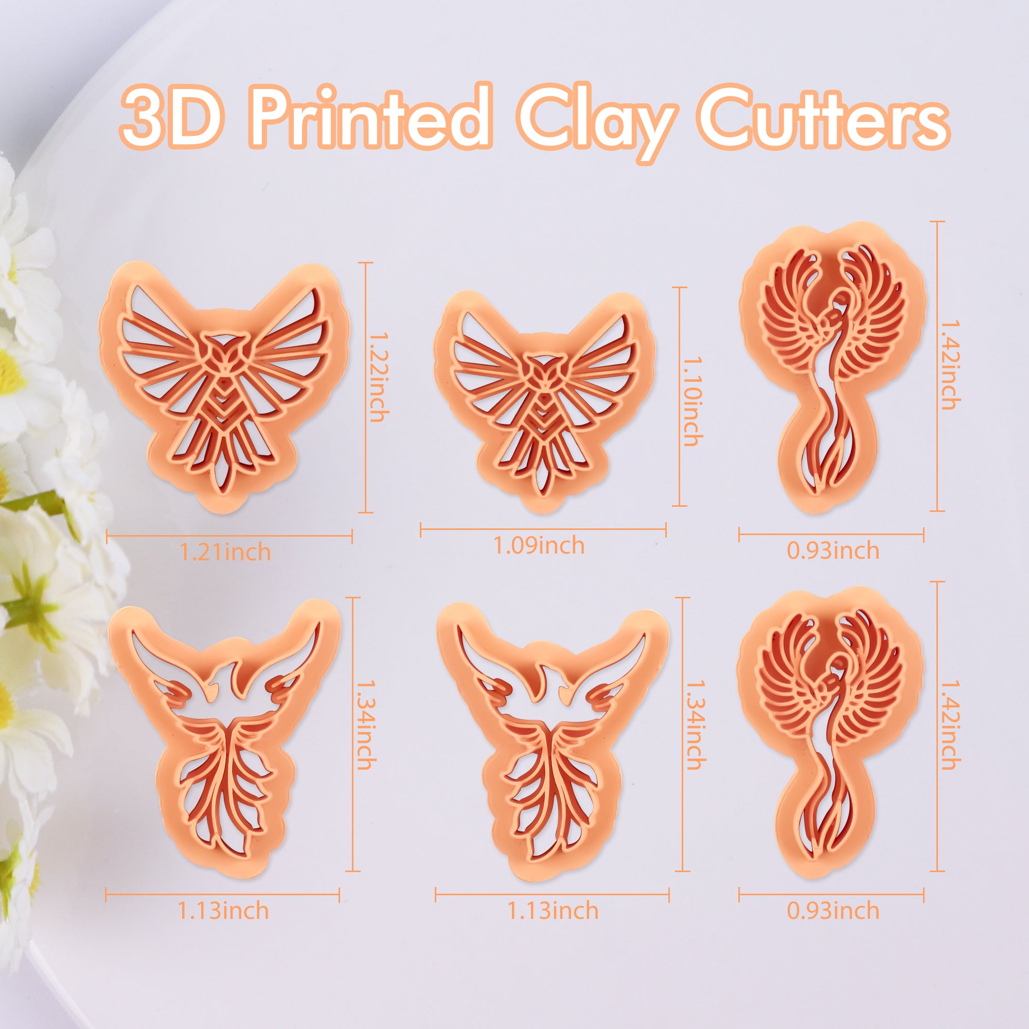 Puocaon Phoenix Polymer Clay Cutters 6 Pcs