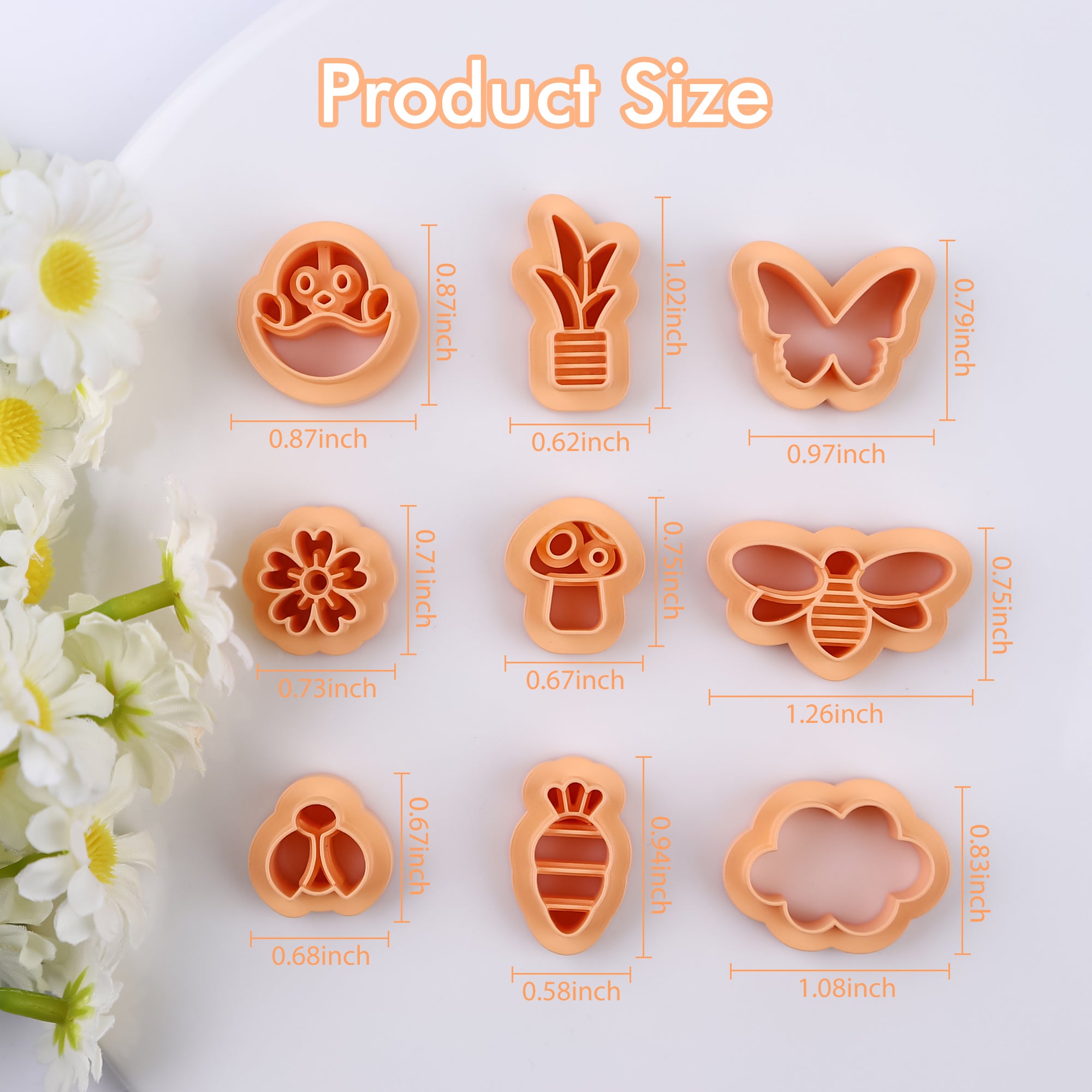 Puocaon Spring Polymer Clay Cutters 9 Pcs