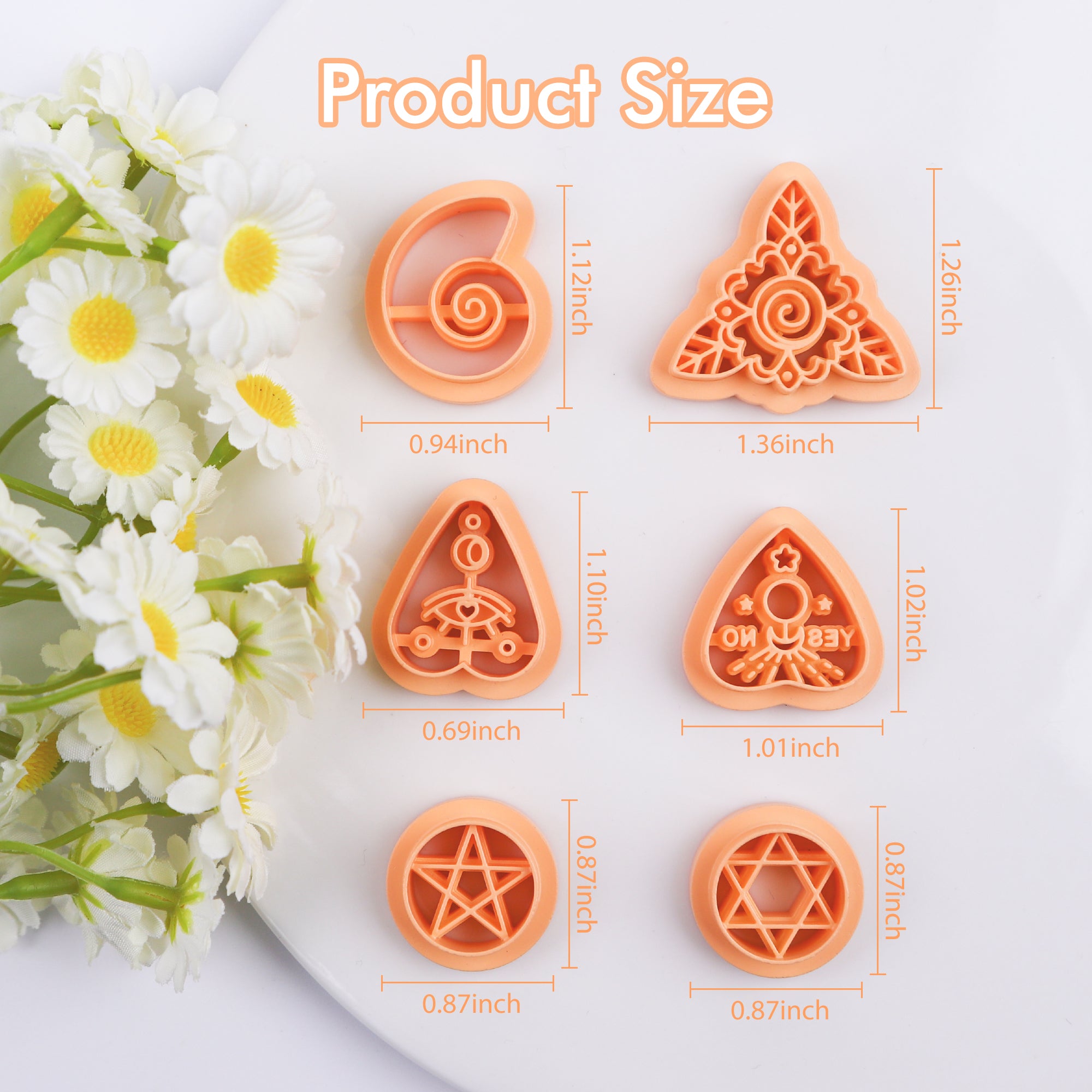 Puocaon Planchette Polymer Clay Cutters - 6 Pcs Mystic Magical Clay Cutters