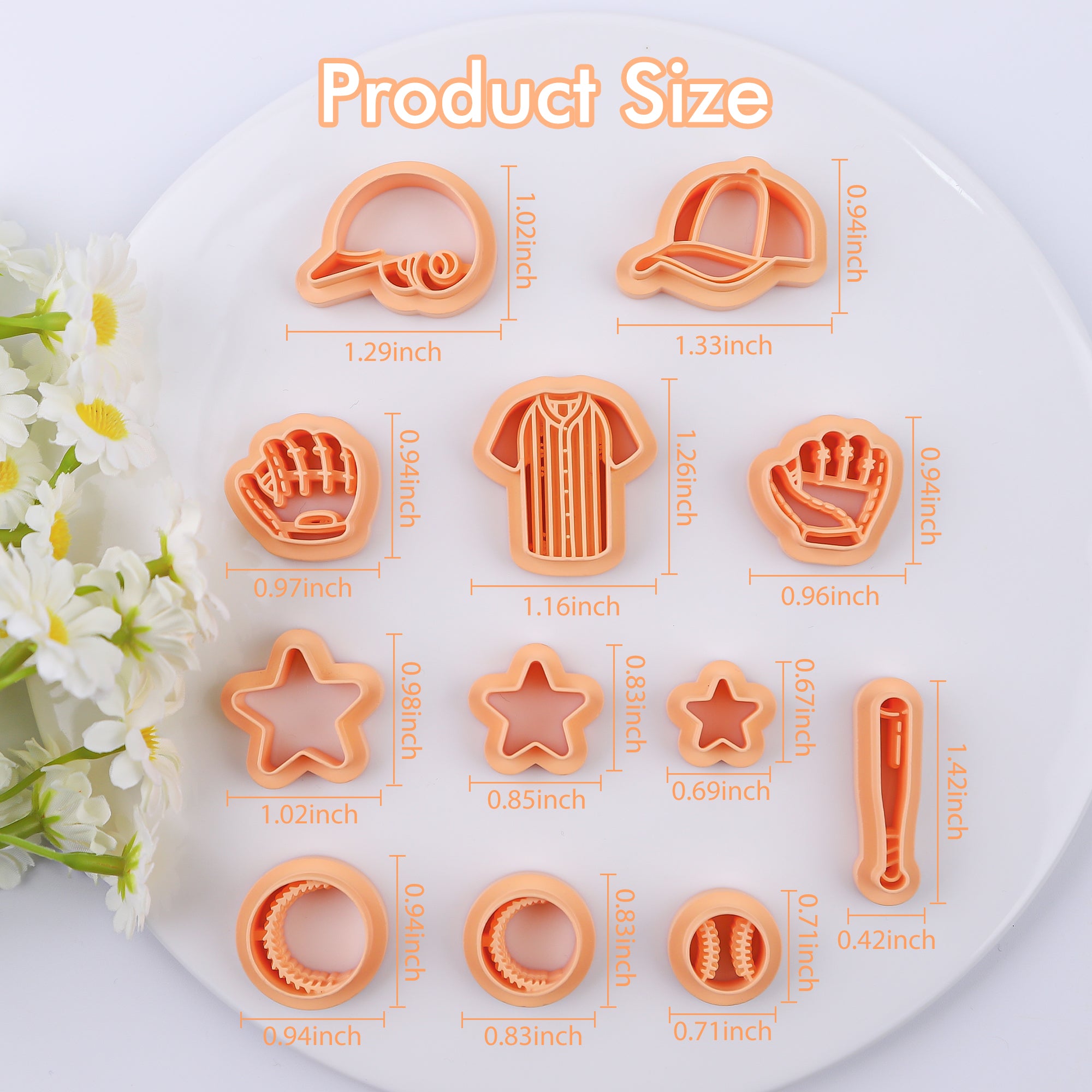 Puocaon Baseball Polymer Clay Cutters 12 Pcs