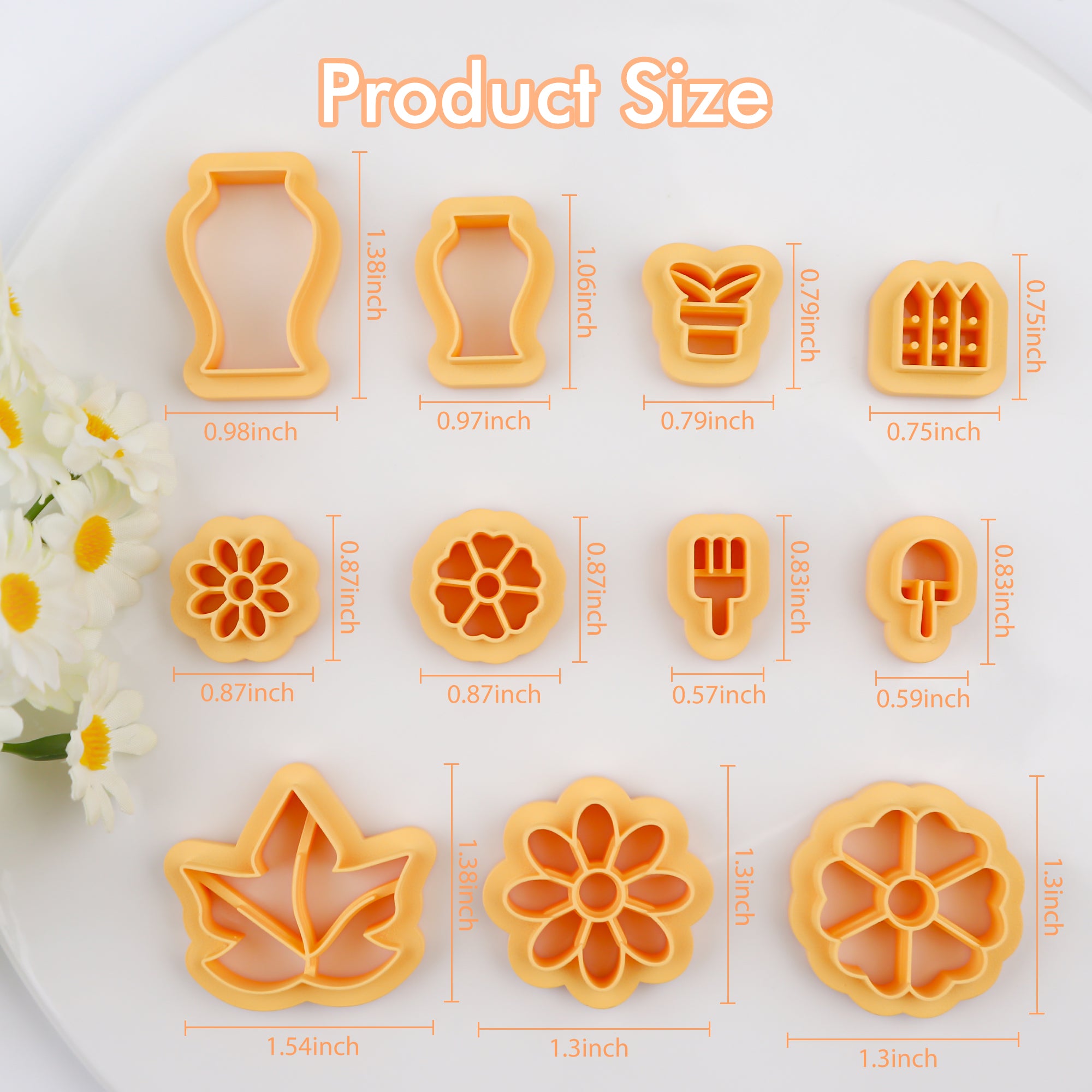 Puocaon Flower Gardening Clay Cutters 11 Pcs