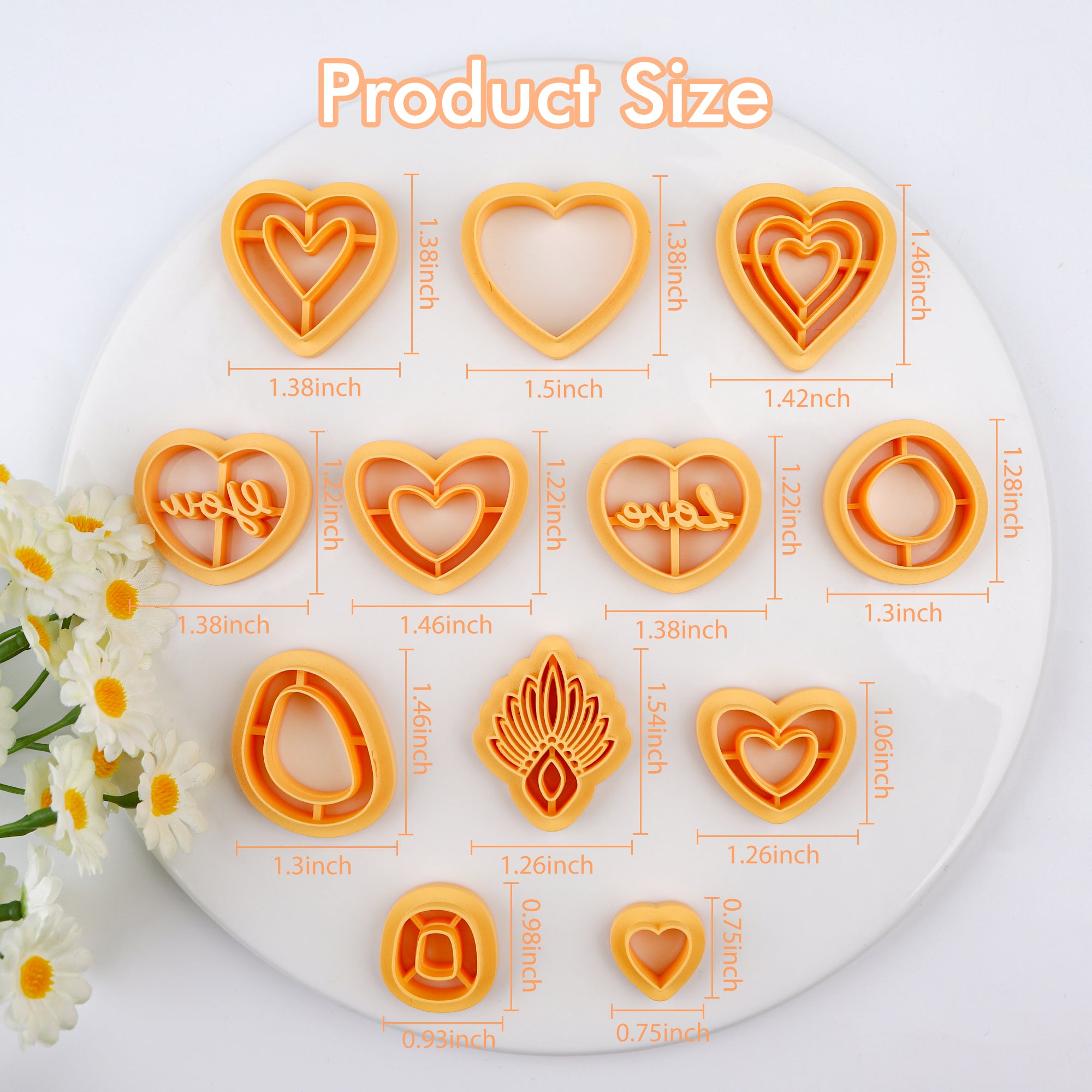 Puocaon Love Valentines Clay Earring Cutters 12 Pcs