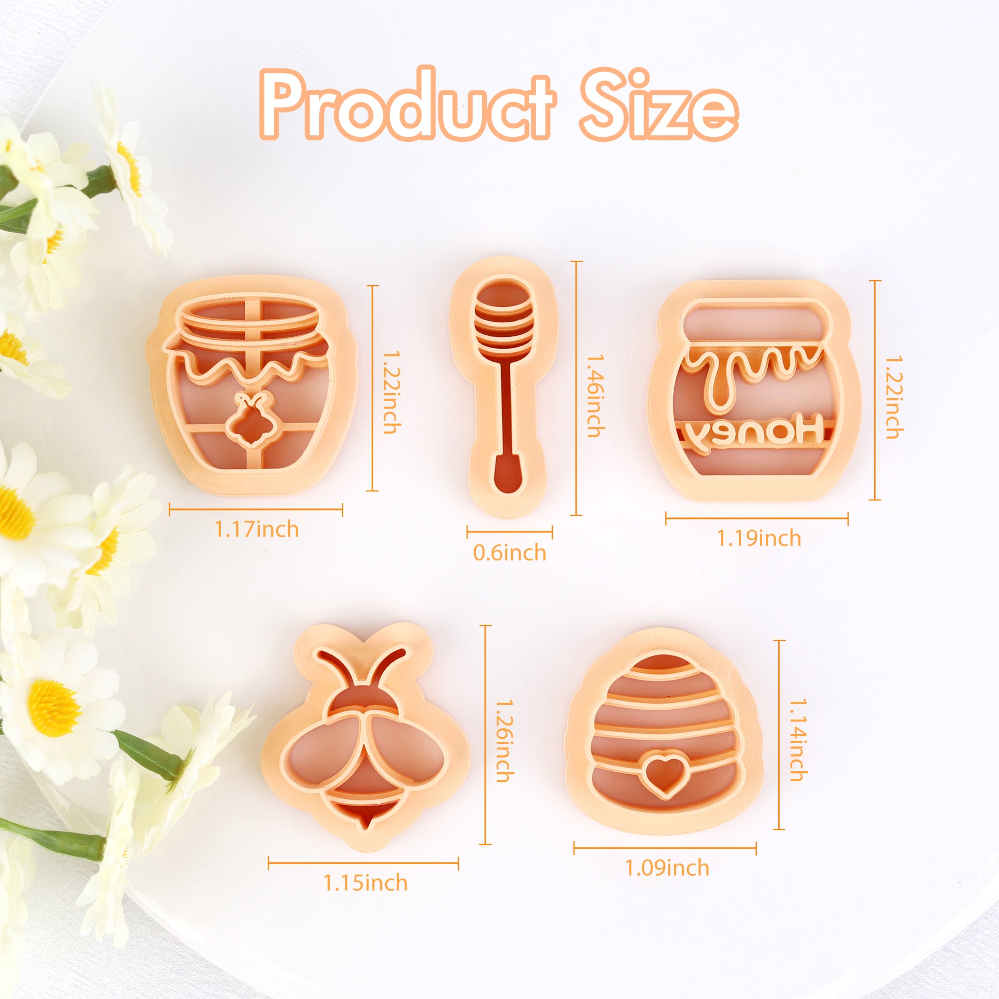 Puocaon Honey Bee Clay Cutters - 5 Pcs