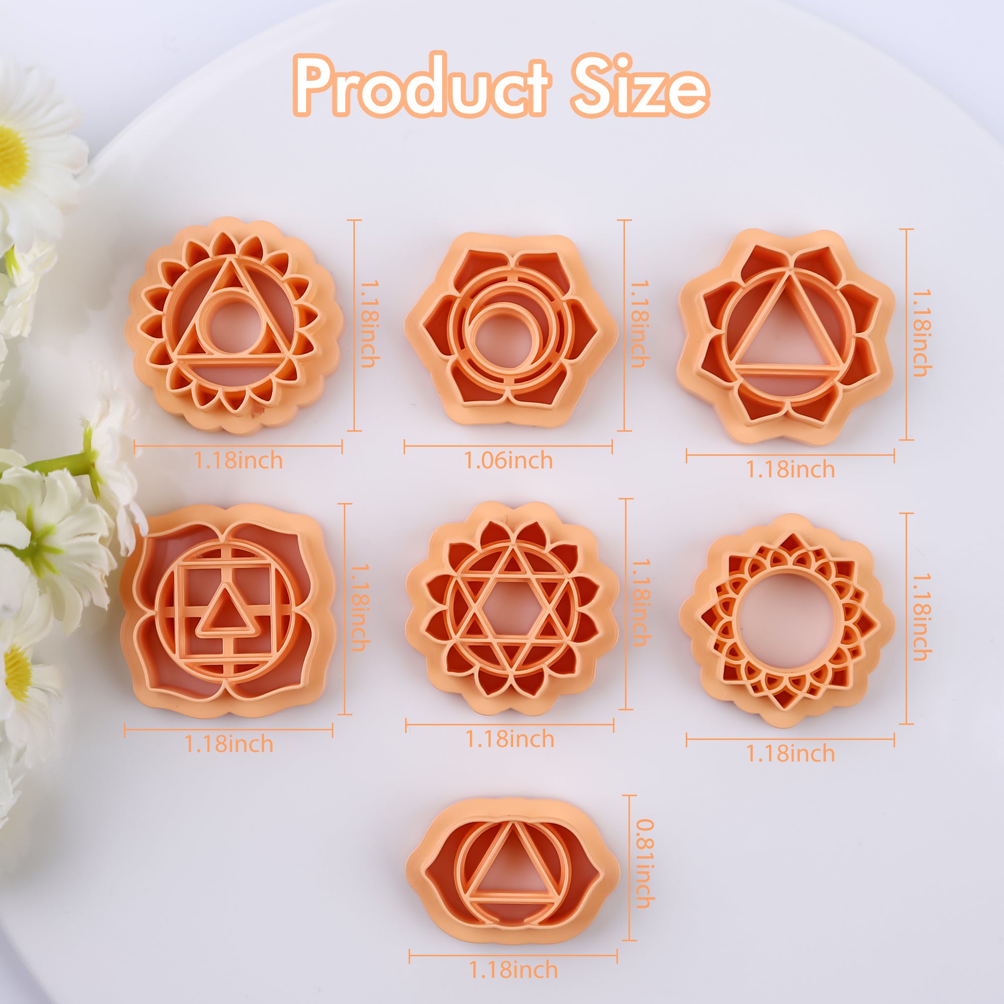 Puocaon Chakra Polymer Clay Cutters 7 Pcs