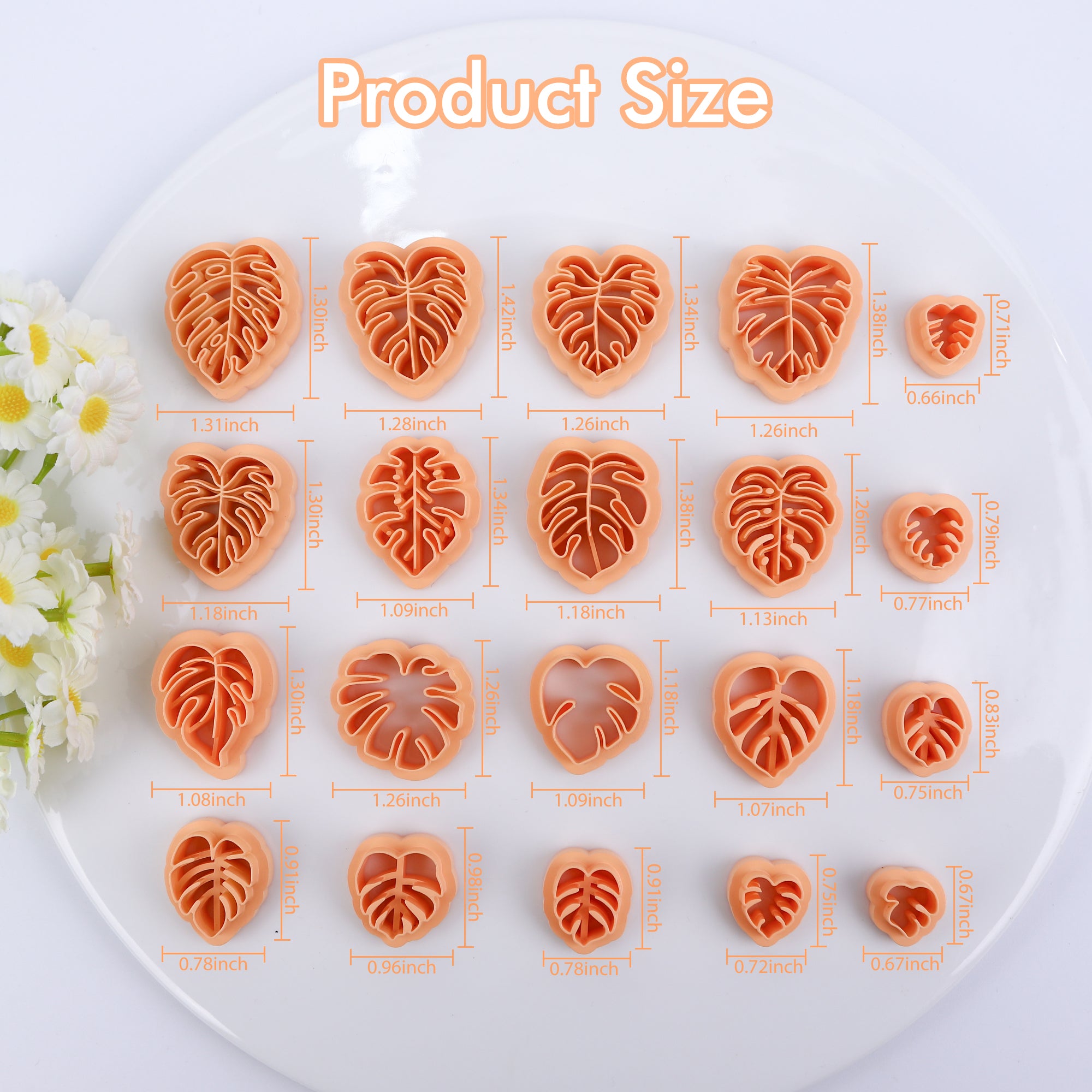 Puocaon Monstera Polymer Clay Cutters 20 Pcs