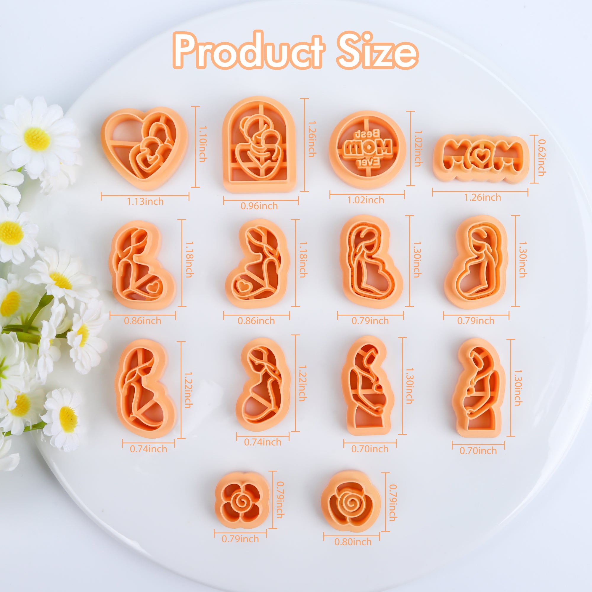 Puocaon Mother's Day Clay Cutters 14 Pcs