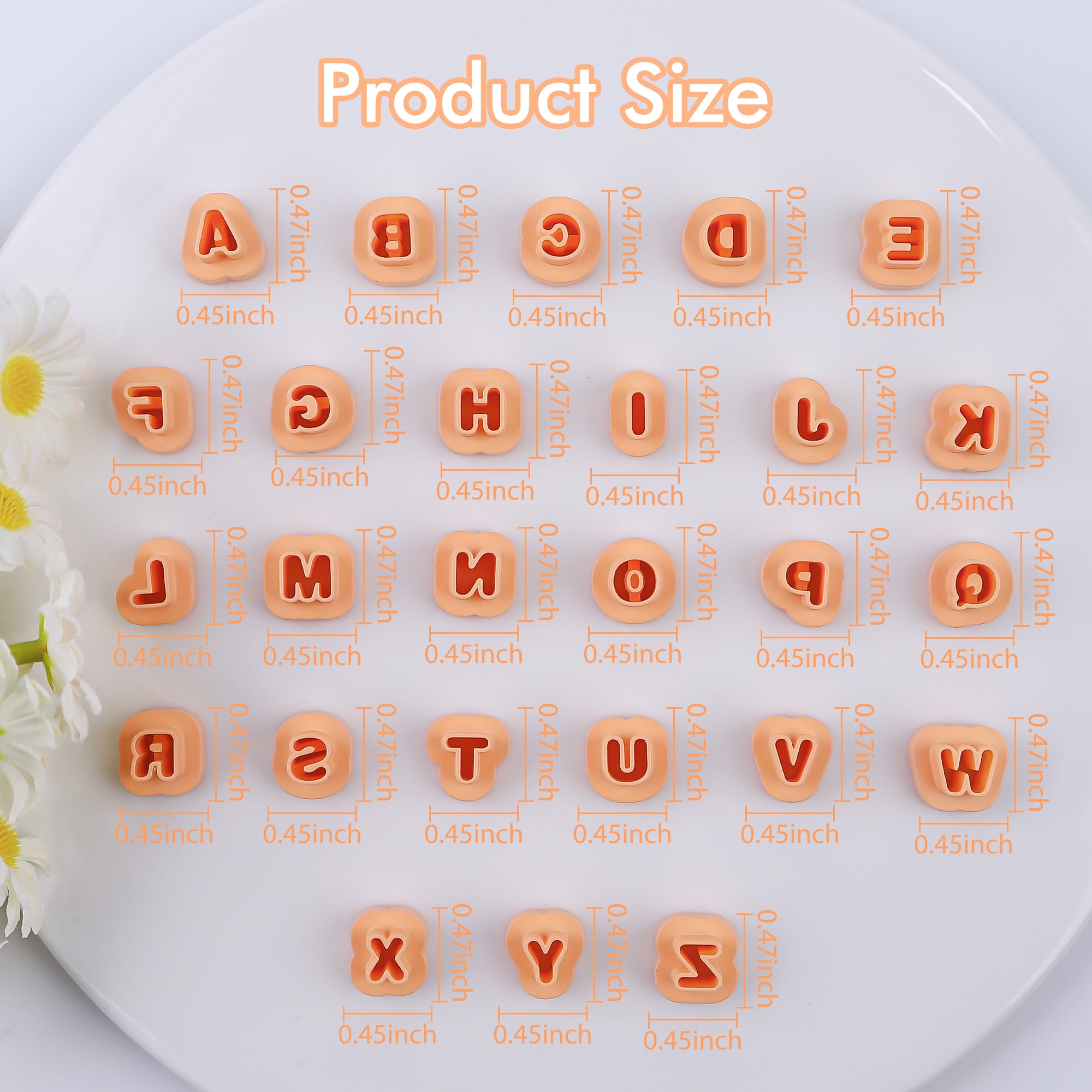 Puocaon Letters Polymer Clay Cutters 26 Pcs Uppercase Letters