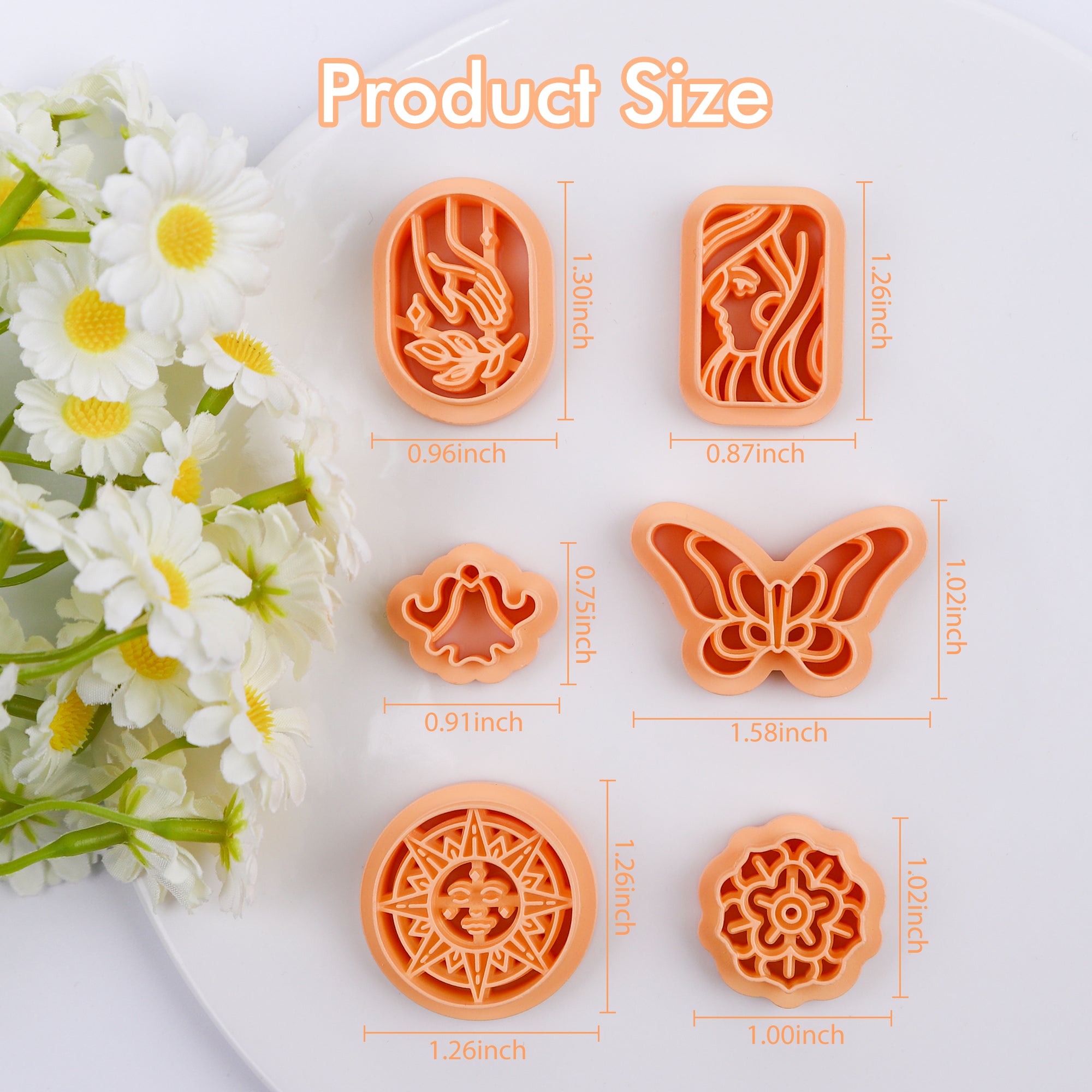 Puocaon Boho Polymer Clay Cutters 6 Pcs Clay Cutters for Earrings Making