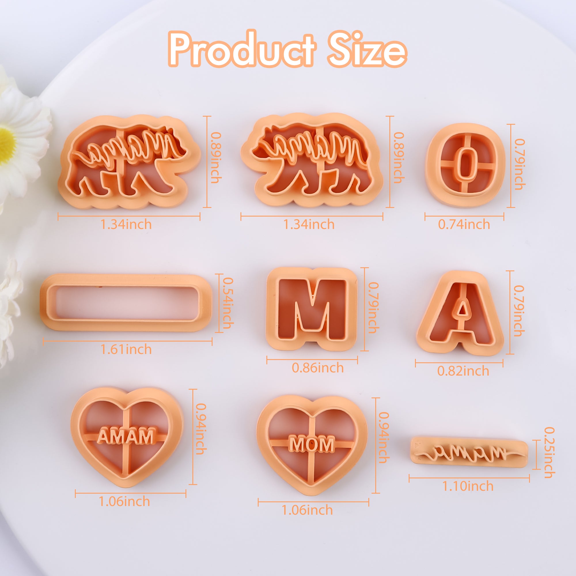 Puocaon Mom Bear Clay Cutters 9 Pcs