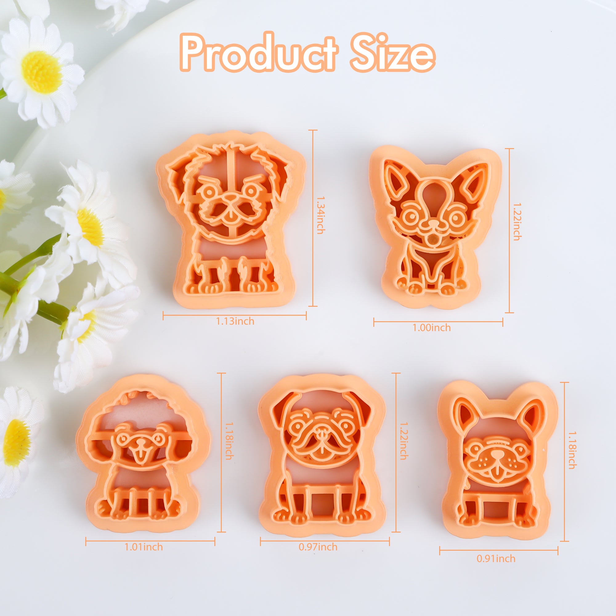 Puocaon Dogs Polymer Clay Cutters 5 Pcs