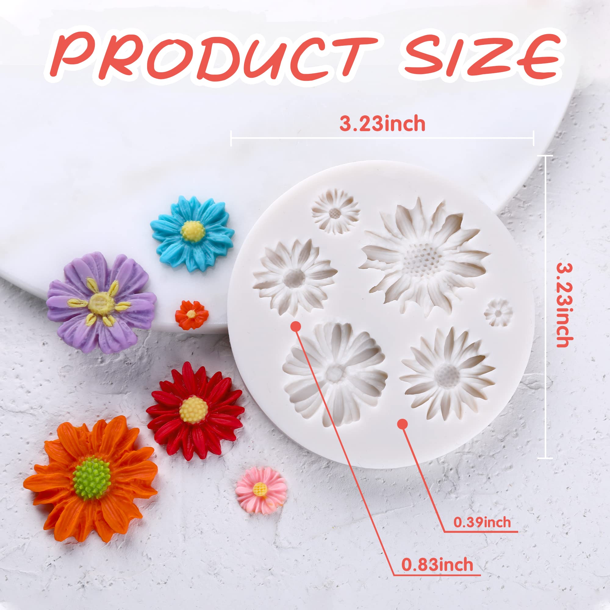 Puocaon Flowers Polymer Clay Molds 4 Pcs