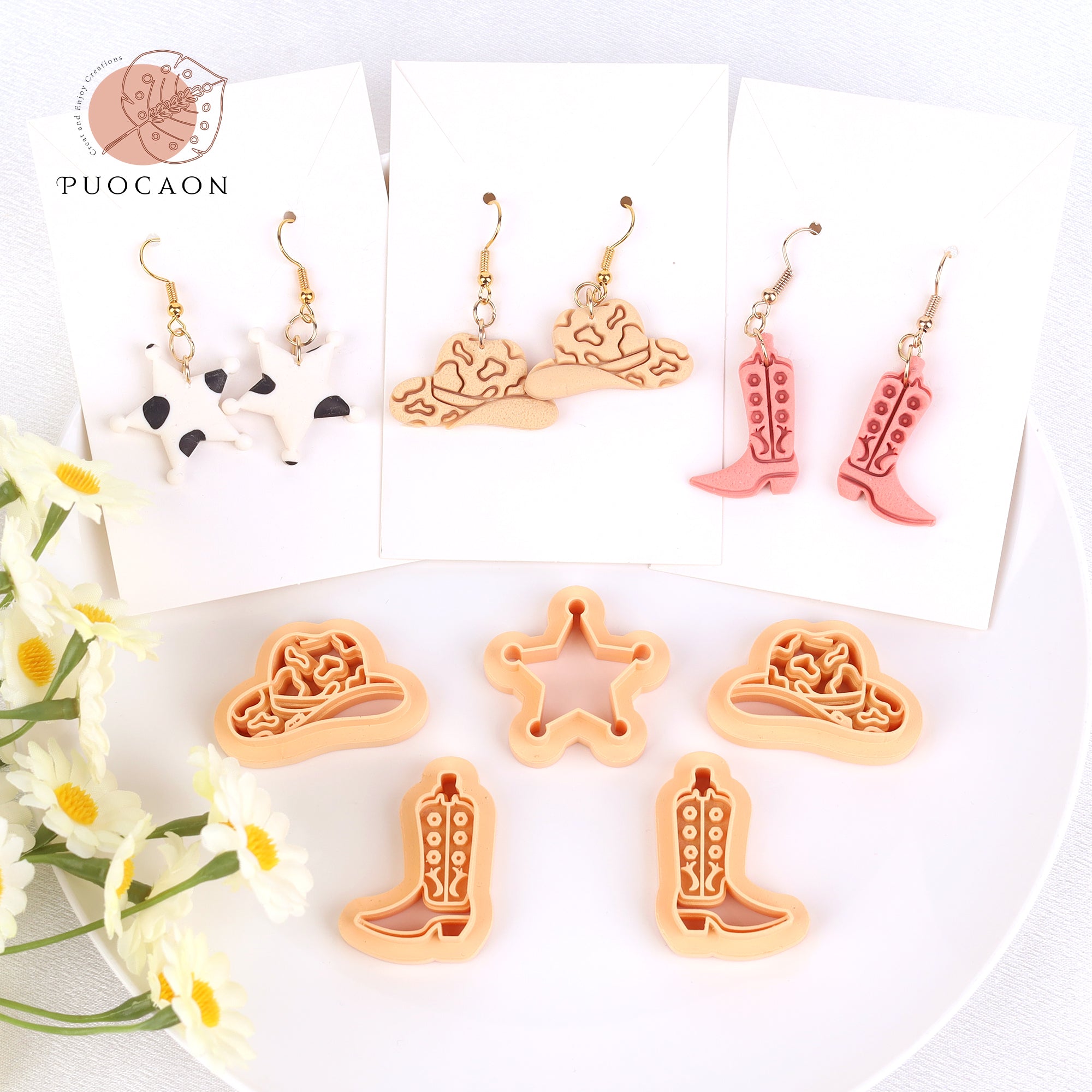 Puocaon Cowboy Polymer Clay Cutters 6 Pcs