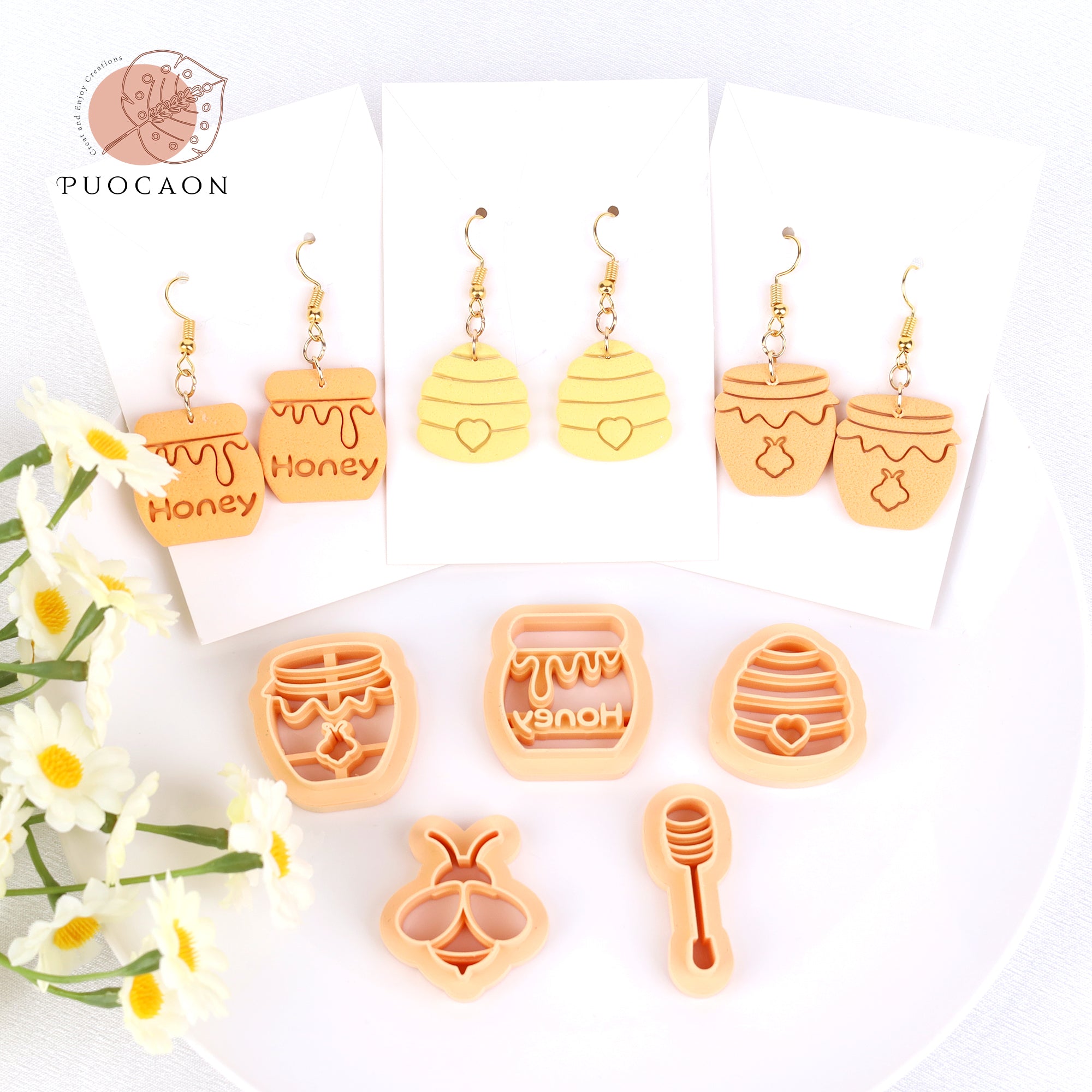 Puocaon Honey Bee Clay Cutters - 5 Pcs