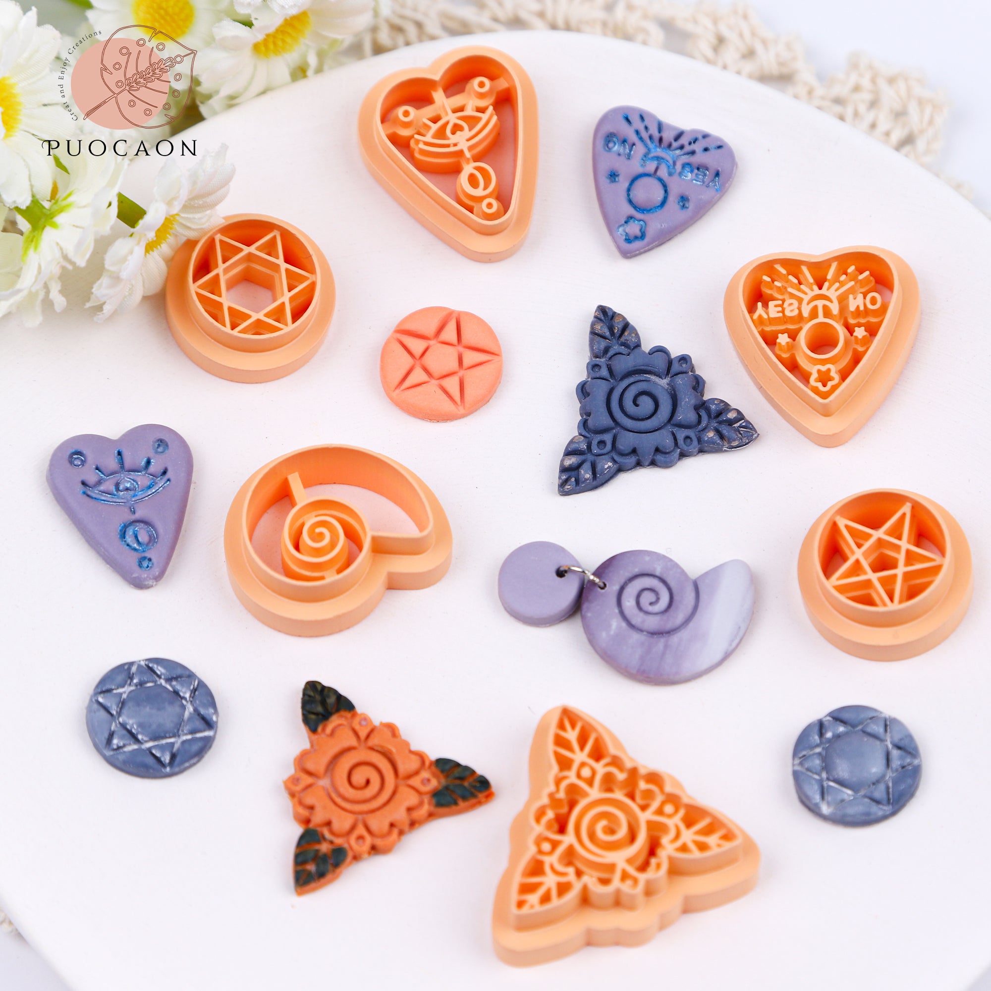 Puocaon Planchette Polymer Clay Cutters - 6 Pcs Mystic Magical Clay Cutters