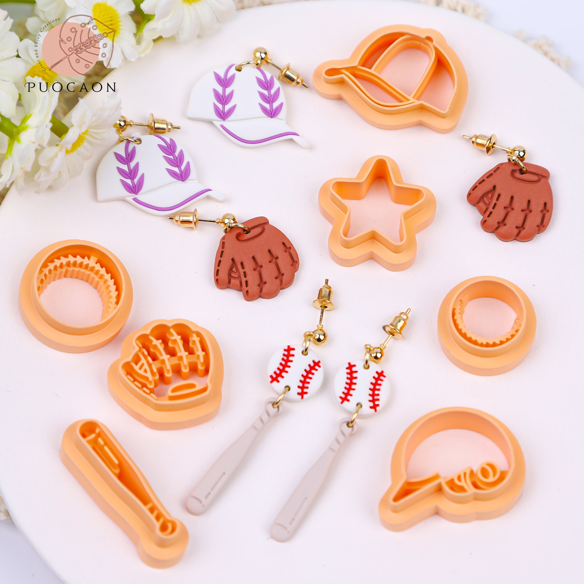 Puocaon Baseball Polymer Clay Cutters 12 Pcs