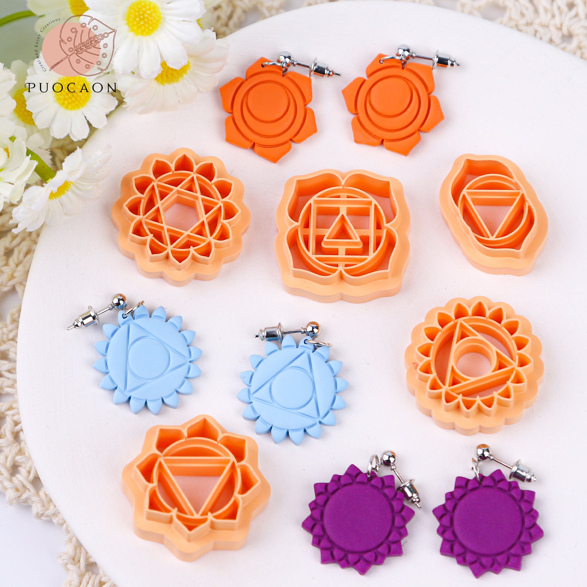 Puocaon Chakra Polymer Clay Cutters 7 Pcs