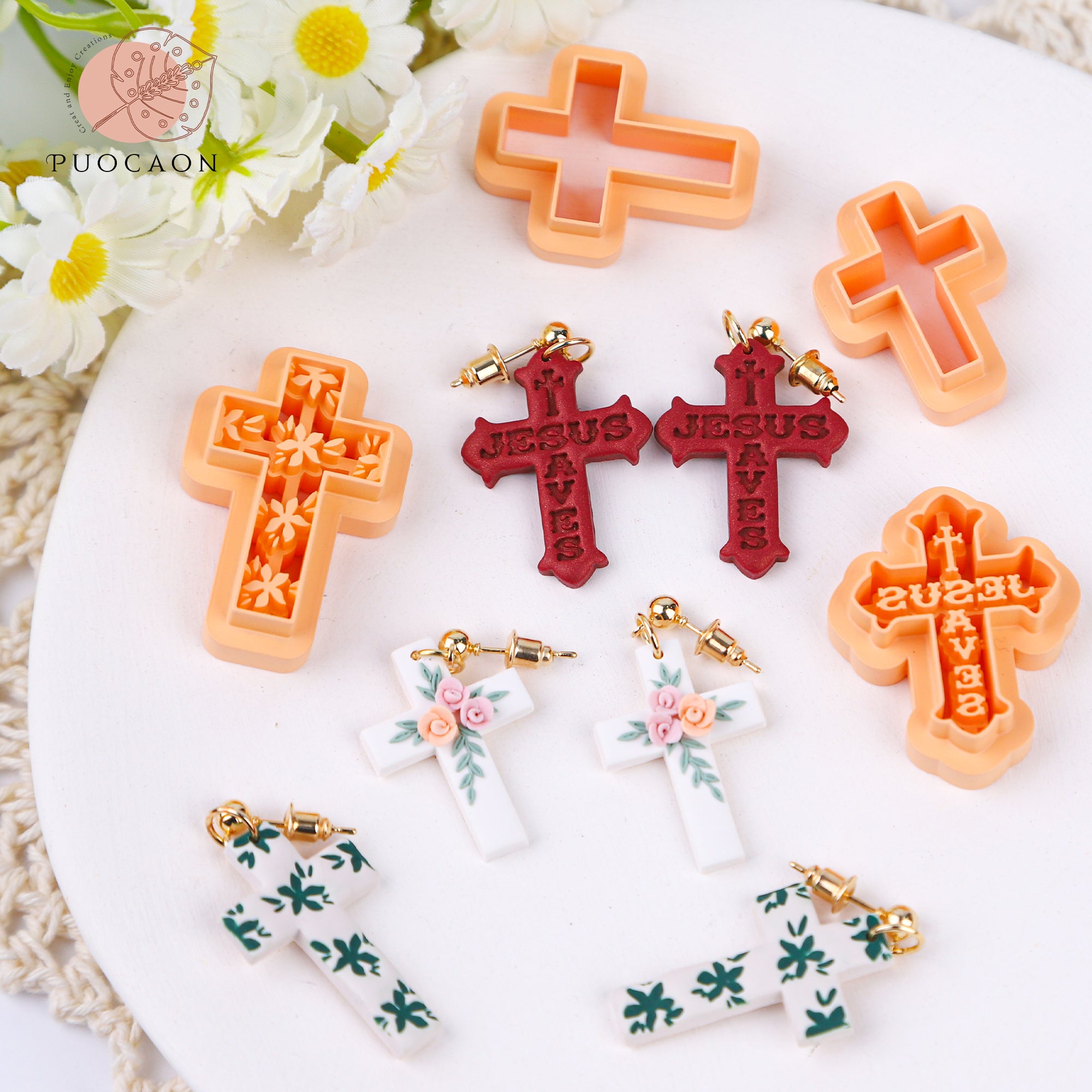 Puocaon Christian Polymer Clay Cutters 4 Pcs