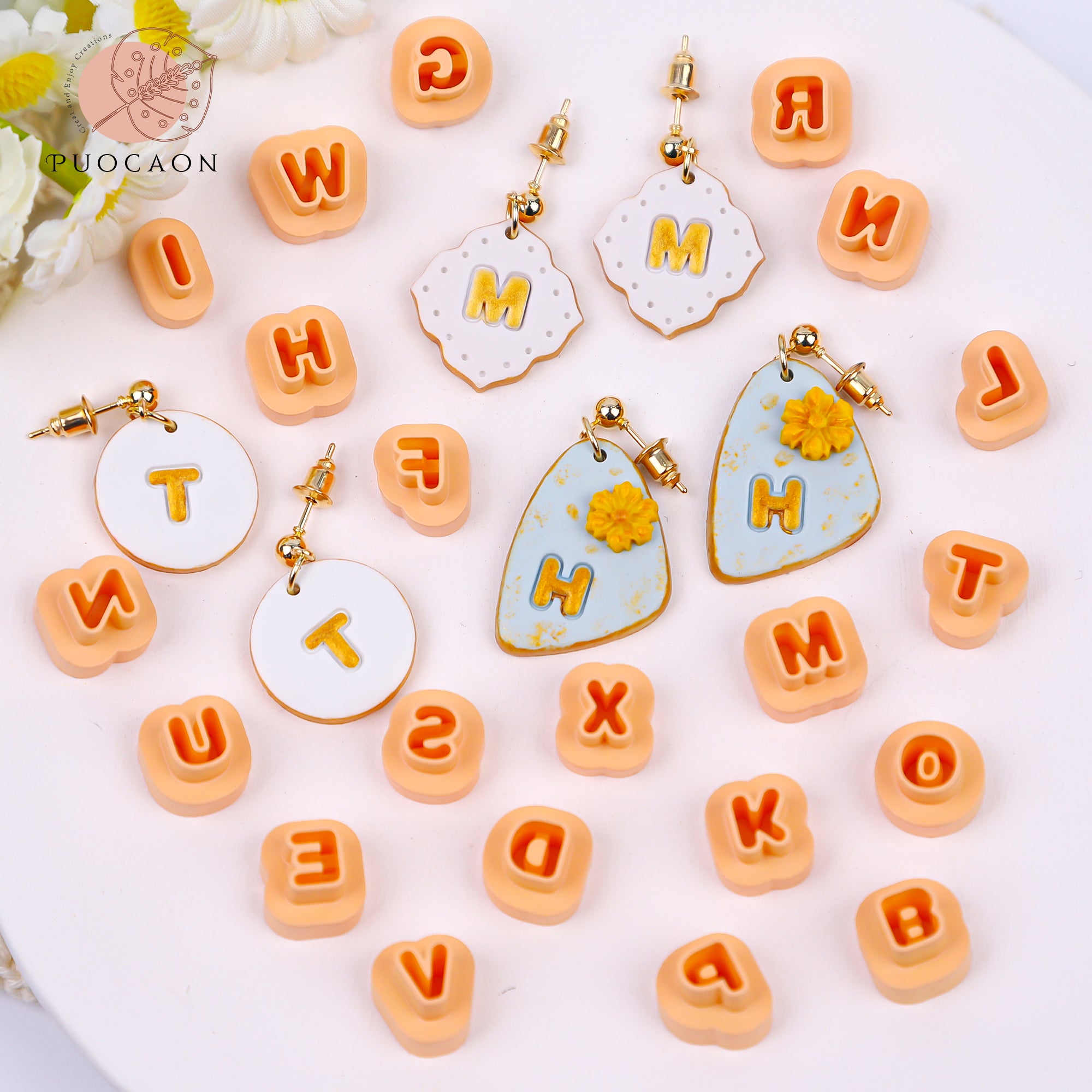 Puocaon Letters Polymer Clay Cutters 26 Pcs Uppercase Letters