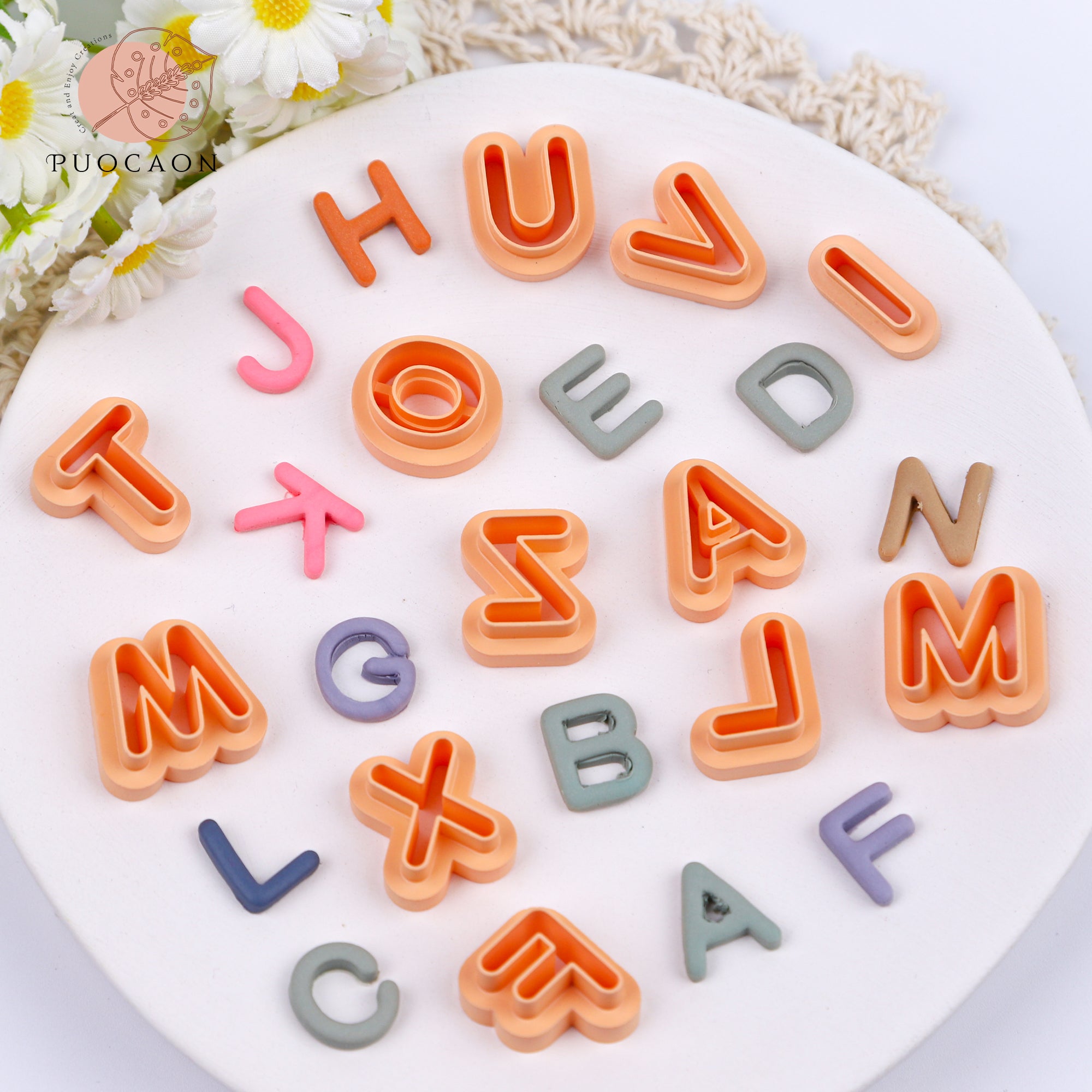 Puocaon Uppercase Letter Clay Cutters 26 Letters Clay Cutters