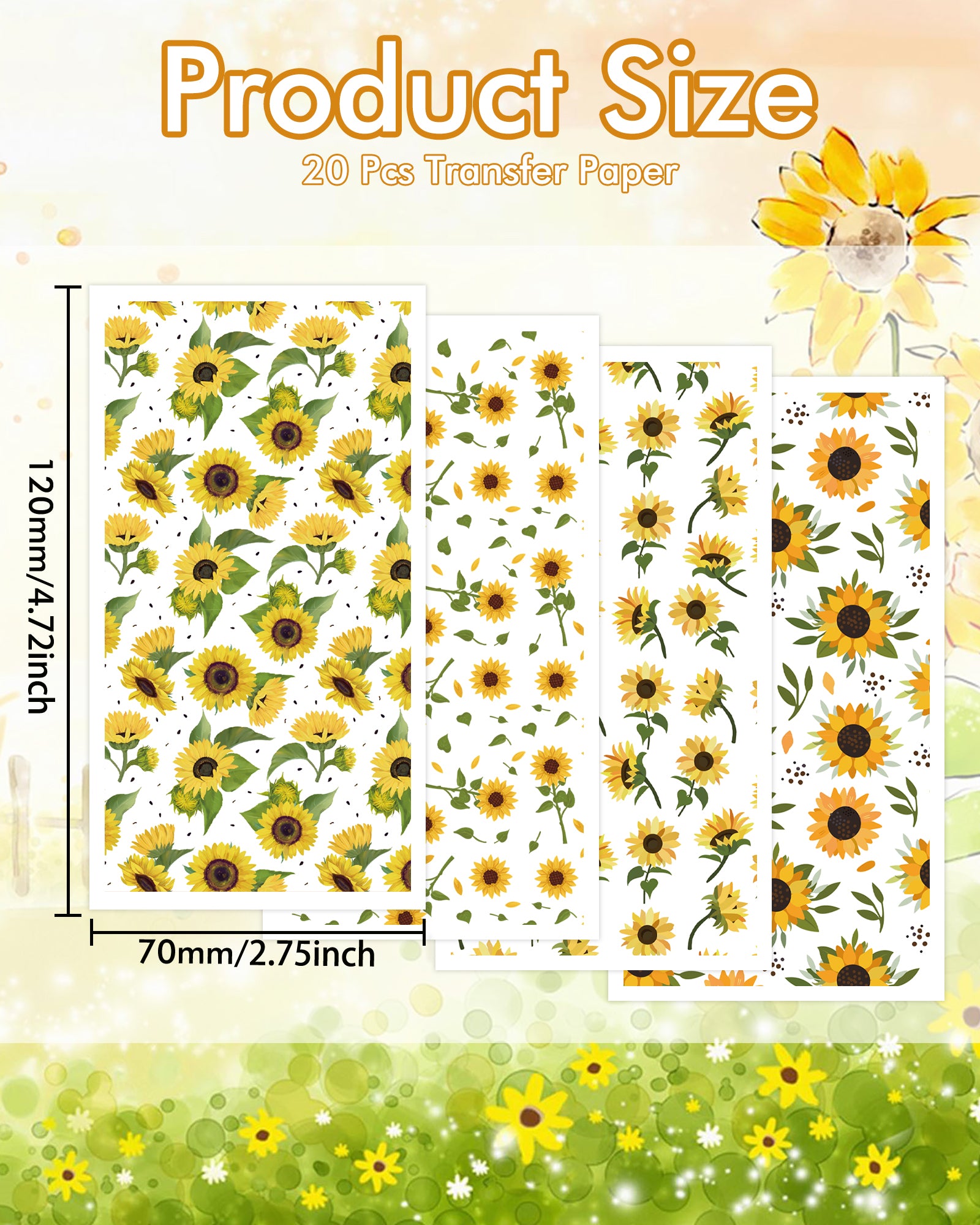 Puocaon Sunflower Clay Transfer Paper 20 Pcs