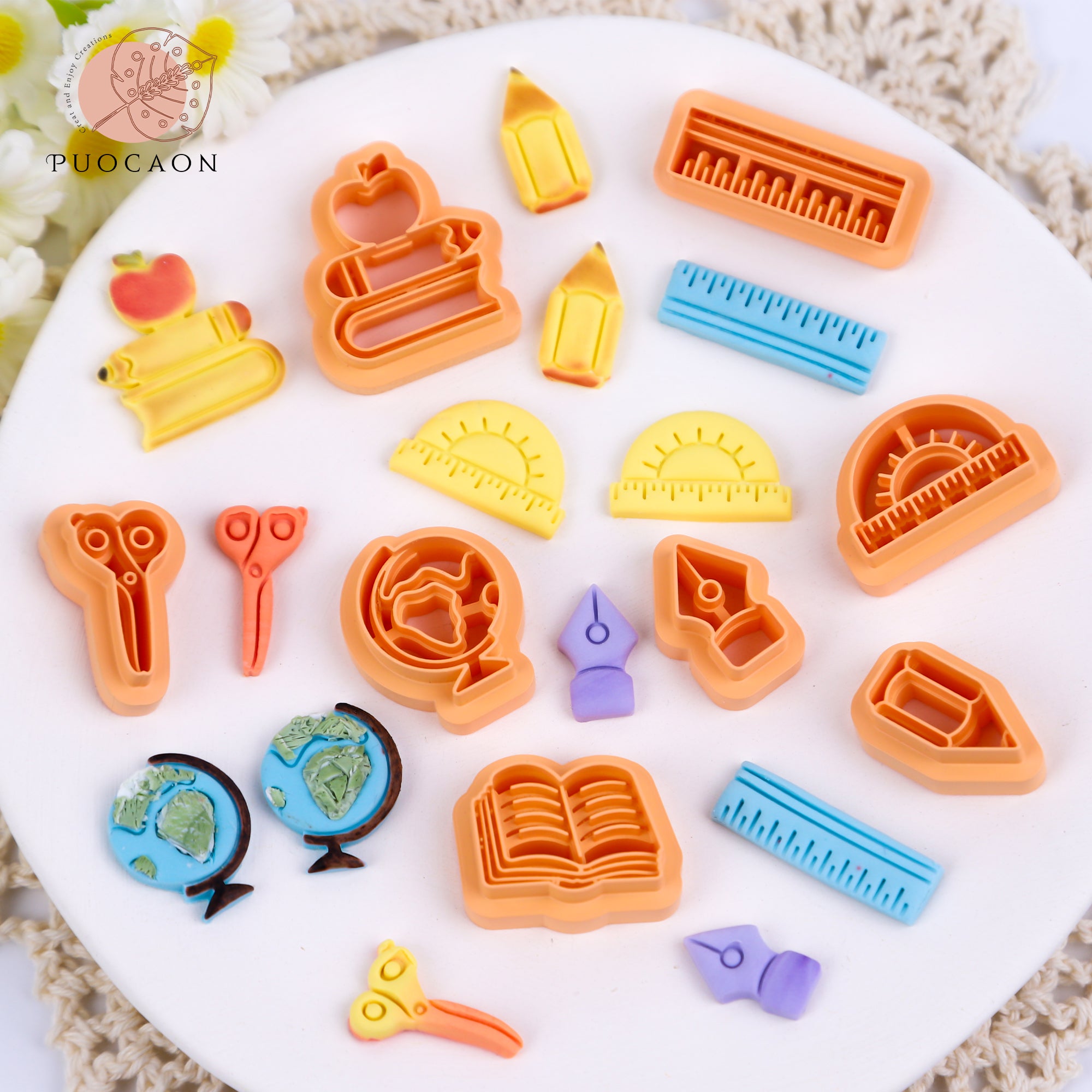 Puocaon School Polymer Clay Cutters 8 Pcs