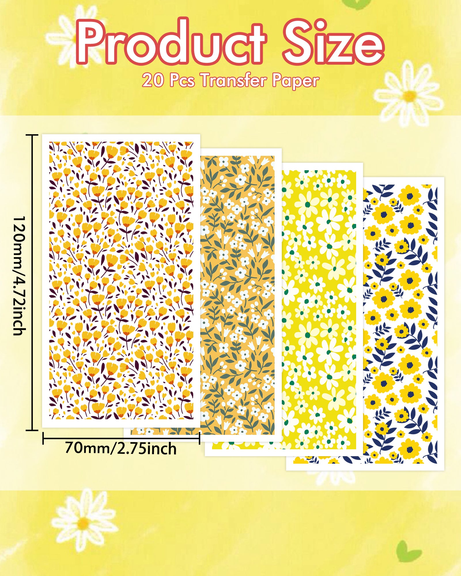 Puocaon Yellow Tulip Transfer Paper 20 Pcs