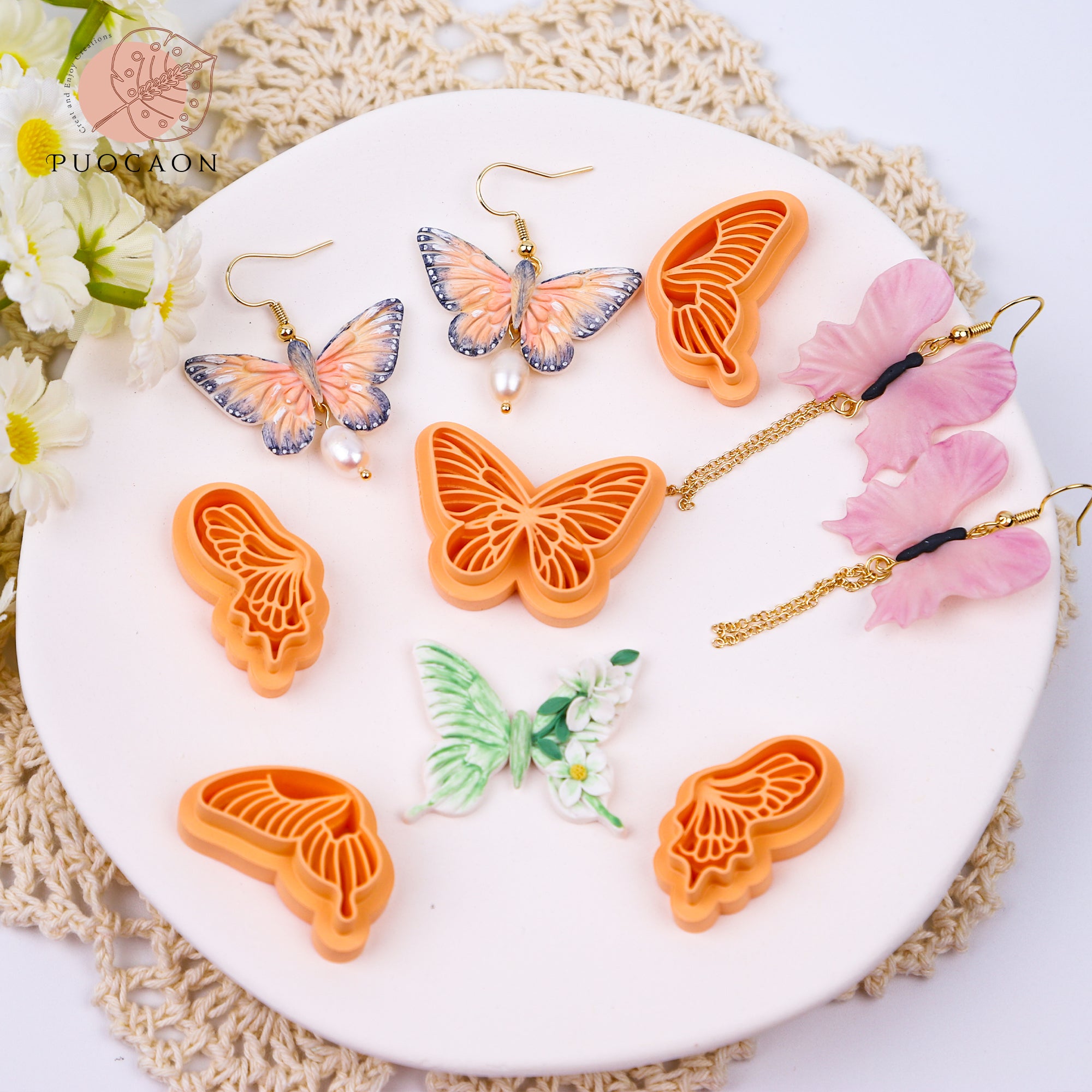 Puocaon Monarch Butterfly Clay Cutters 5 Pcs