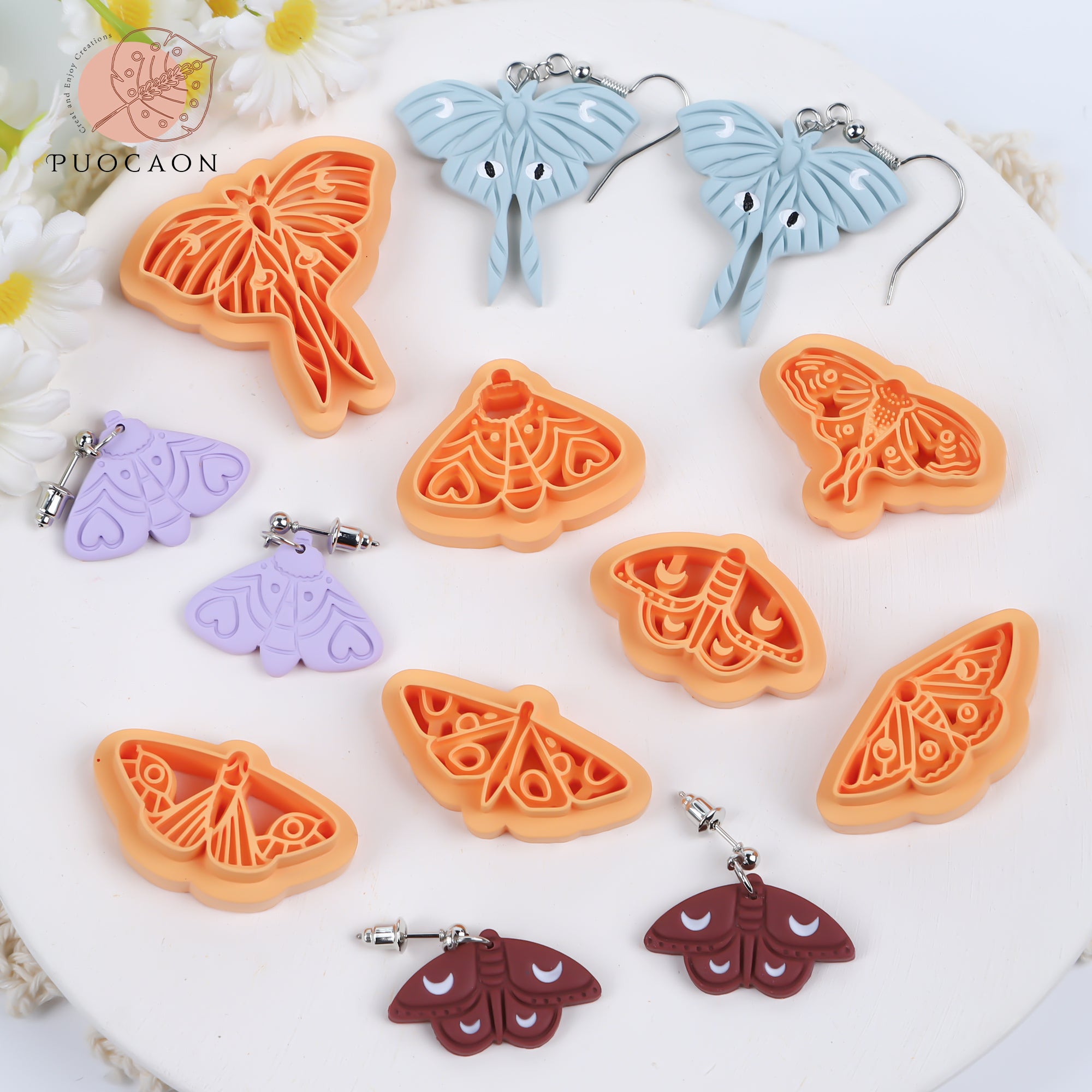 Puocaon Moth Polymer Clay Cutters 7 Pcs