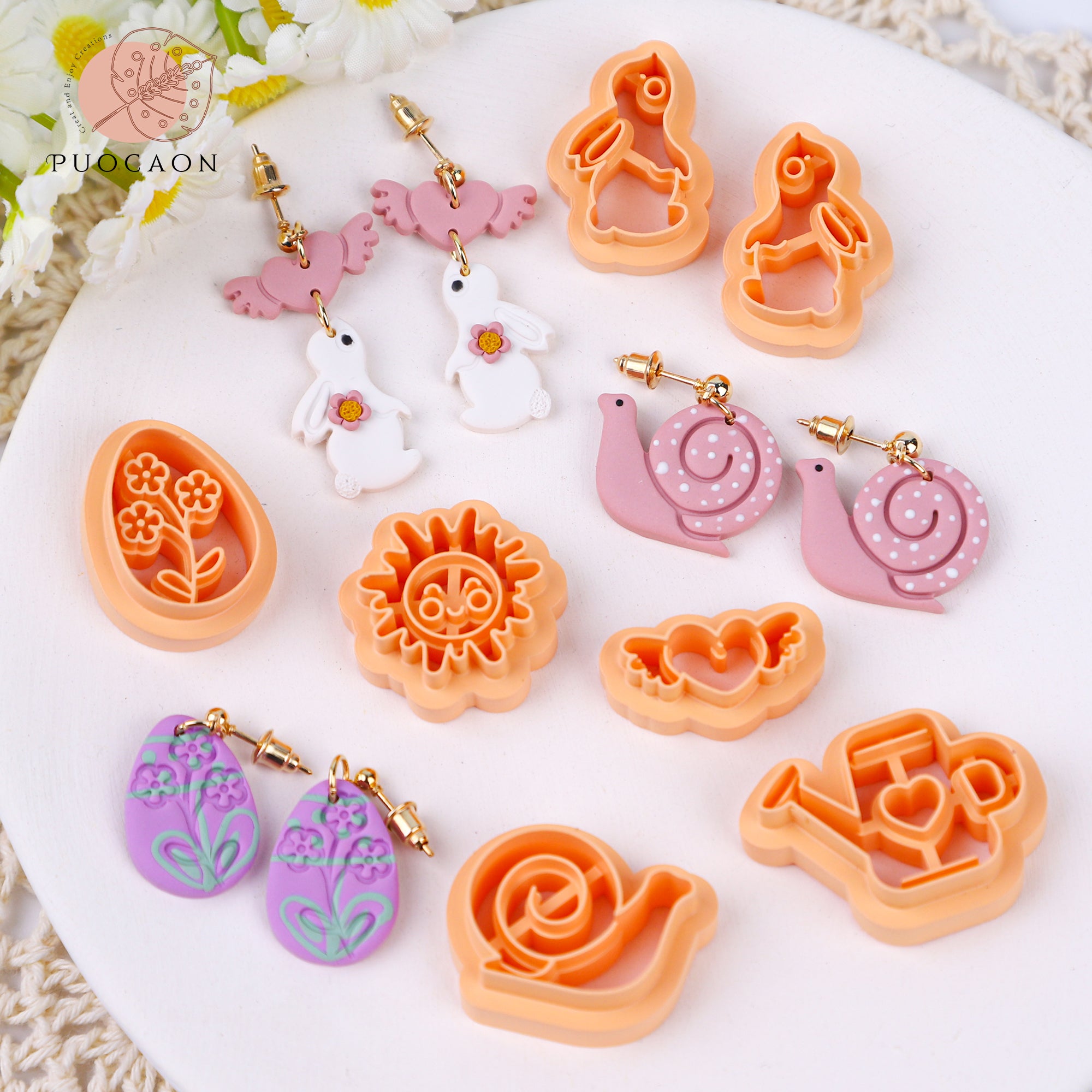 Puocaon Spring Polymer Clay Cutters 9 Pcs