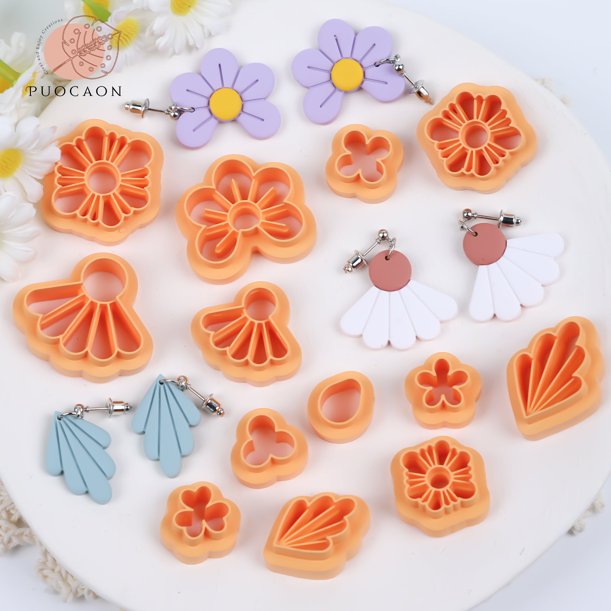 Puocaon Basic Flower Clay Cutters 13 Pcs