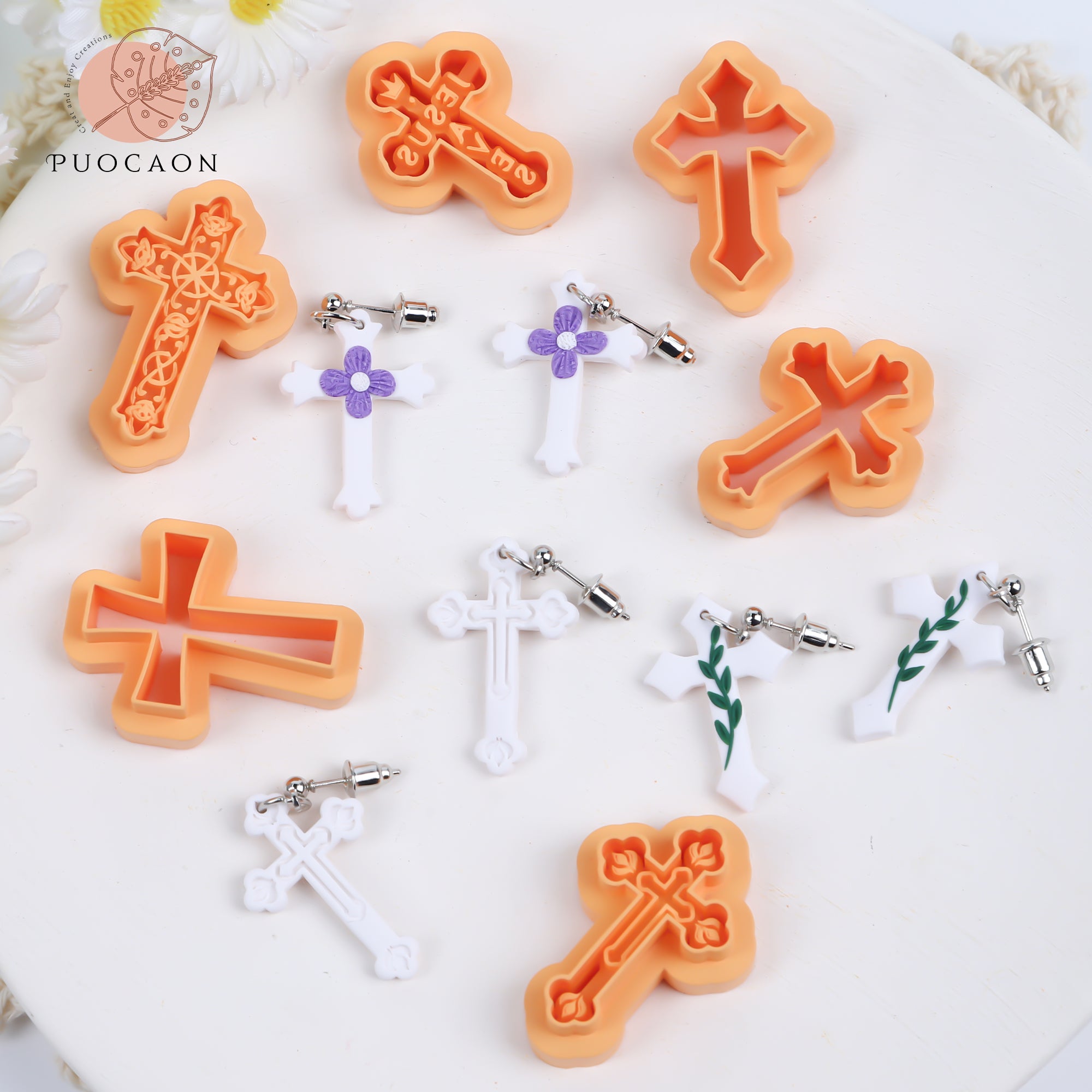 Puocaon Cross Polymer Clay Cutters 6 Pcs