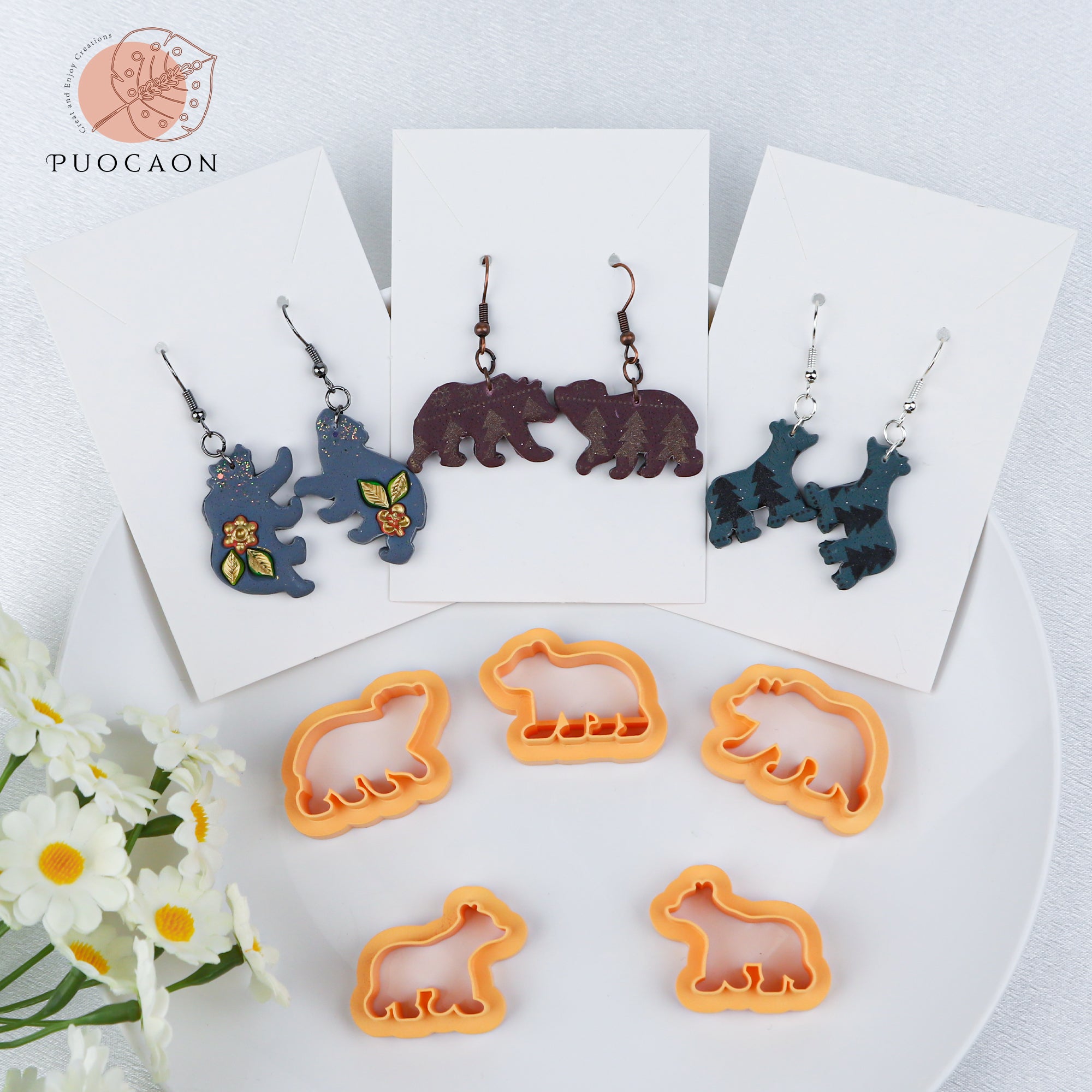 Puocaon Bear Polymer Clay Cutters 6 Pcs