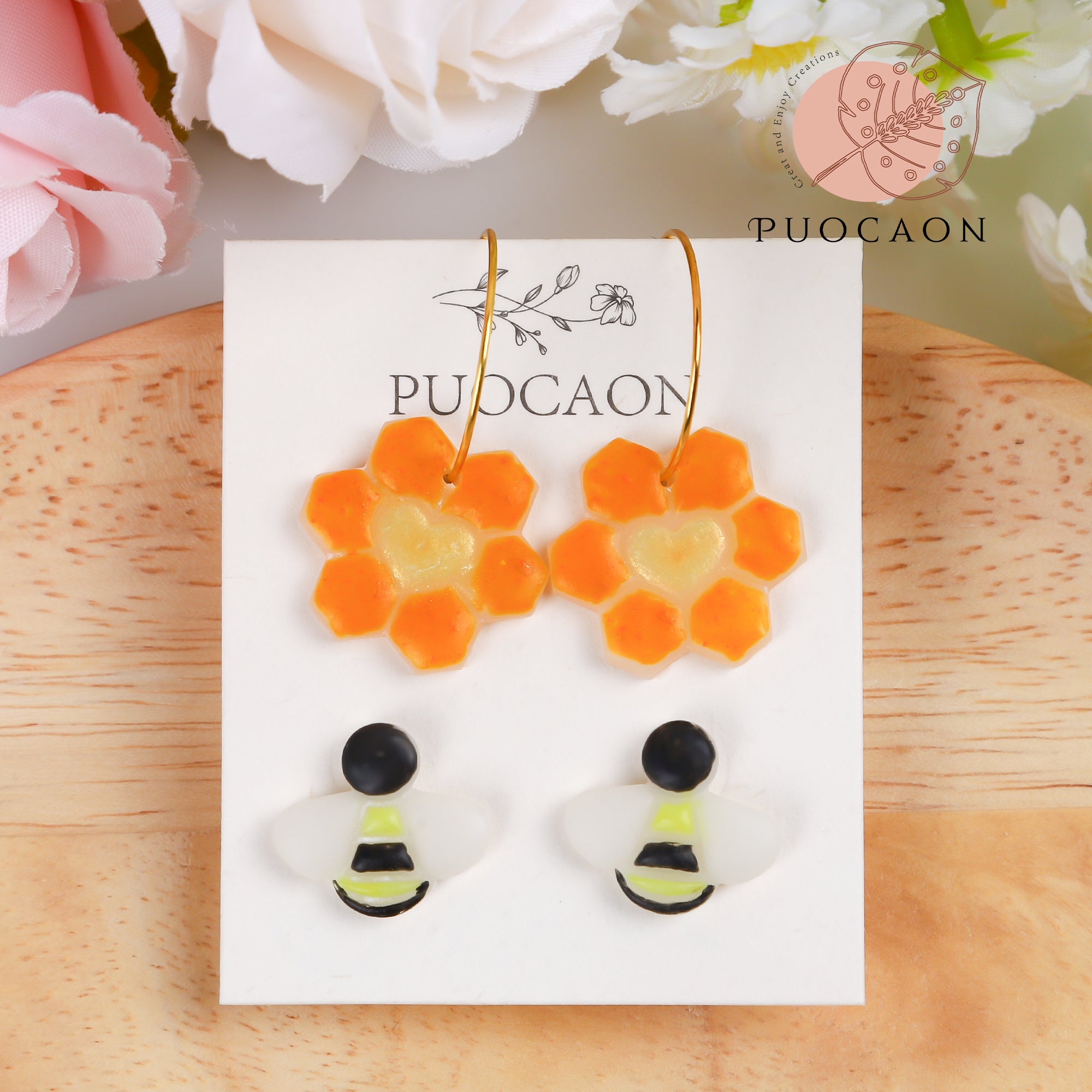 Puocaon Honeybee Polymer Clay Cutters 5 Pcs
