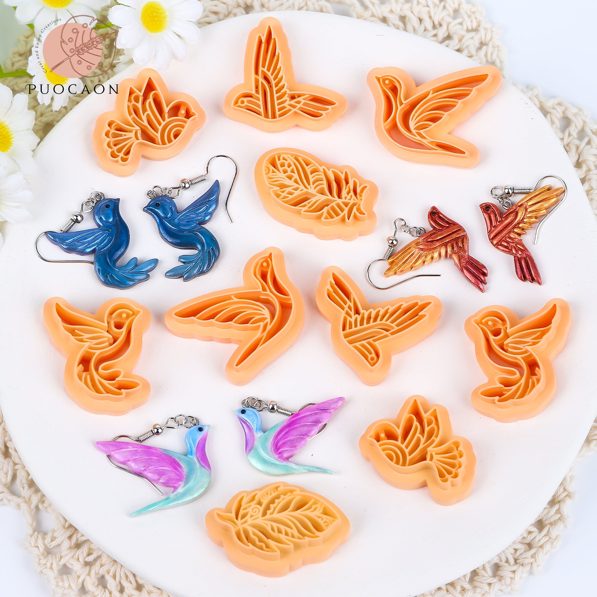 Puocaon Hummingbird Polymer Clay Cutters 10 Pcs